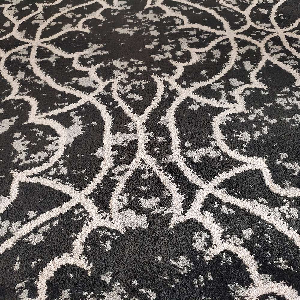 Alina Silent Luxury Rug 160 x 220cm Black - Soft Plush Area Rug for Living Room, Bedroom, Office - Noise Reducing & Comfortable Floor Mat for Home Decor