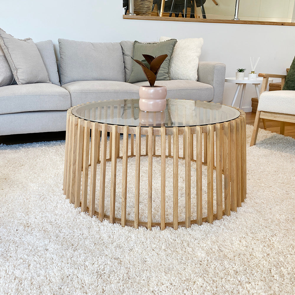 LYNNA 80cm Oak Coffee Table - Modern Living Room Centerpiece for Small Spaces, Home Decor, and Cozy Gatherings