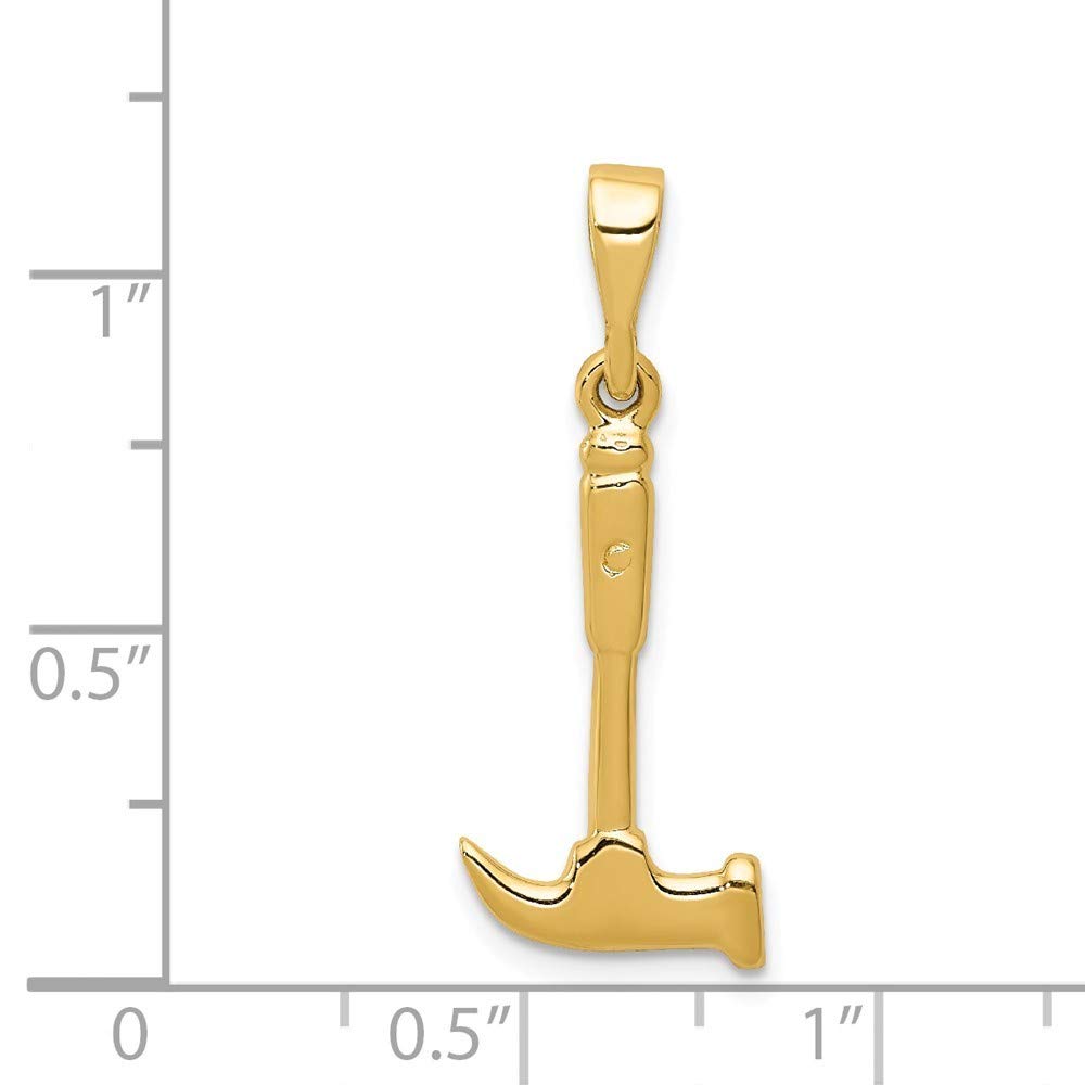 Roy Rose Jewelry 14K Yellow Gold Hammer Charm Pendant Necklace - Handmade Dainty Jewelry for Women - Perfect Gift for Birthday, Anniversary & Special Occasions - Ideal for Everyday Wear, Office & Date Nights