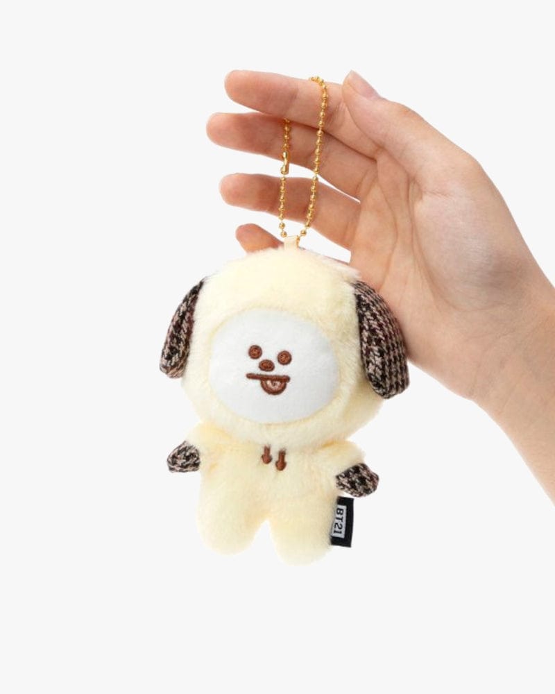 BT21 CHIMMY Glen Check Plush Bag Charm - Cute Kpop BTS Accessory for Backpacks, Purses & Keychains | Perfect for Kpop Fans & BTS Merch Collectors