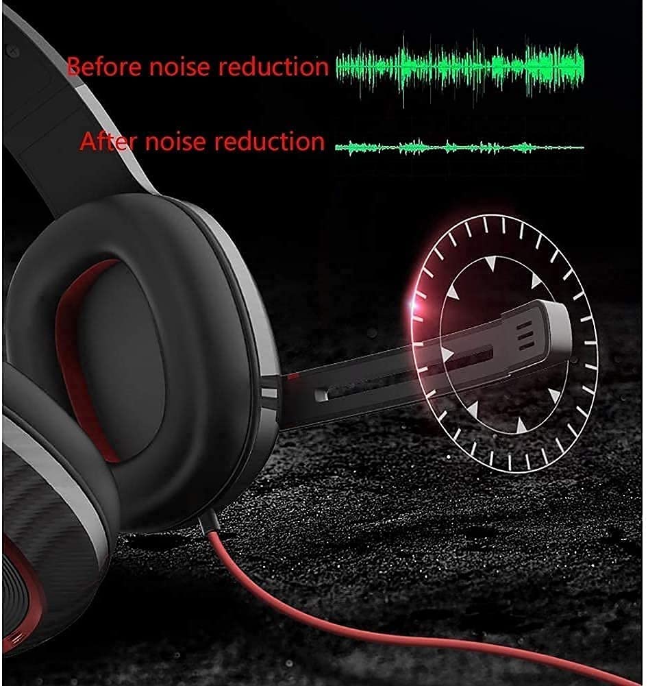 Best Lightweight Stereo Bass Headphones with Microphone - 2.5M Tangle-Free Cord, 7.1 Surround Sound & Noise Cancelling - Perfect for Gaming, Online Classes & Remote Work (PC/Laptop/Desktop Compatible)