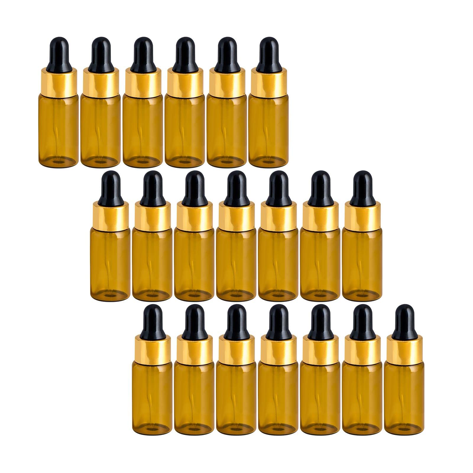 Harilla 5ml Glass Eye Dropper Bottles - Empty Travel-Sized Bottles for Essential Oils, Serums & DIY Skincare | Perfect for Aromatherapy, Travel & Home Use