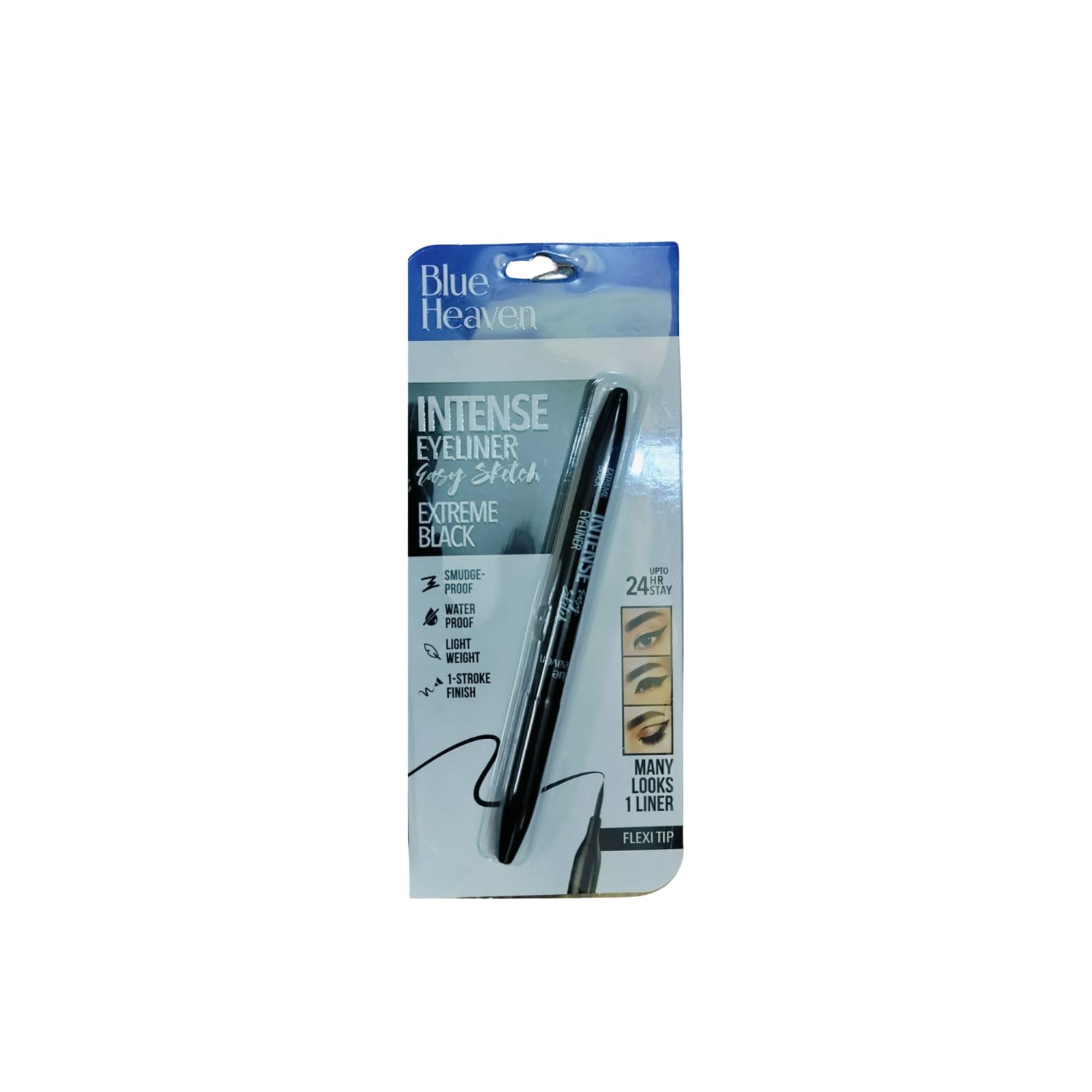 Blue Heaven 3-Piece Eye Makeup Set - Black Matte Eyeliner, Kajal Pencil & Mascara for Smokey Eyes & Everyday Wear
