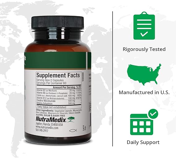 Nutramedix Methyl Complete Supplement - Advanced Methylation Support for Optimal Health | Ideal for Detox, Energy & Wellness