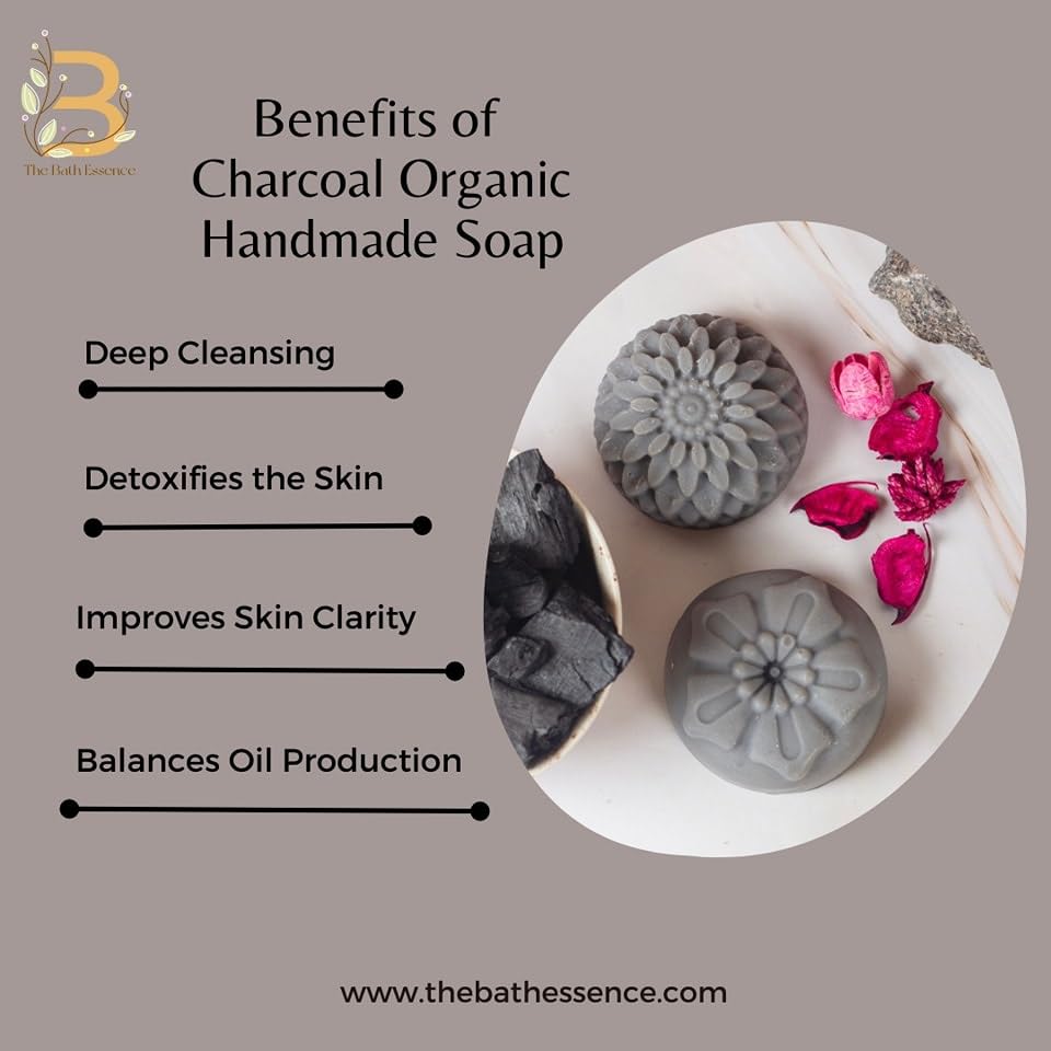 Activated Charcoal Soap for Deep Cleansing & Tan Removal | 100% Natural Handmade Soap with Essential Oils for Men & Women | Detoxifying Body Wash for Acne, Blackheads & Oily Skin | Perfect for Daily Shower & Spa Day