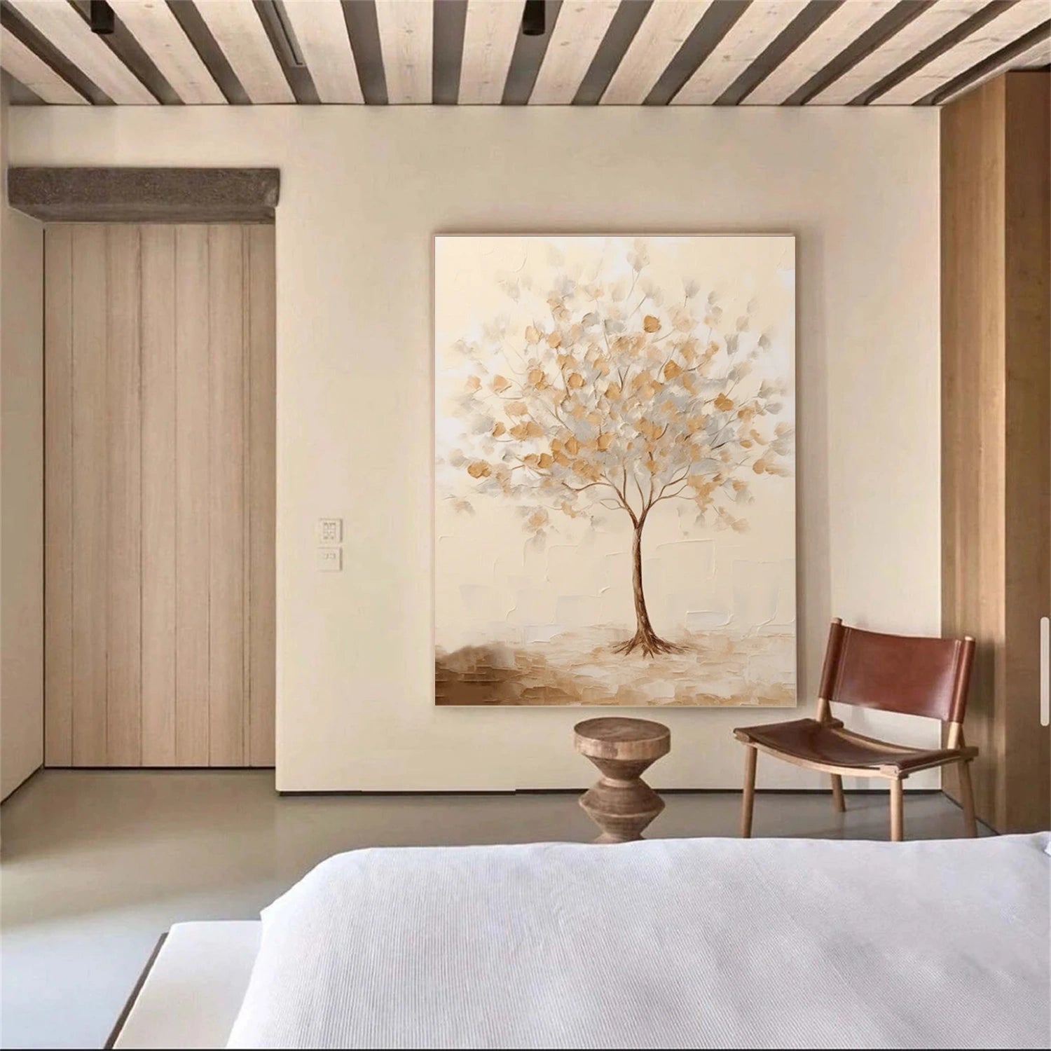 Beautiful Flower and Tree Painting #FT214 - Handmade Canvas Art for Home Decor, Office, Living Room & Bedroom Wall Decor