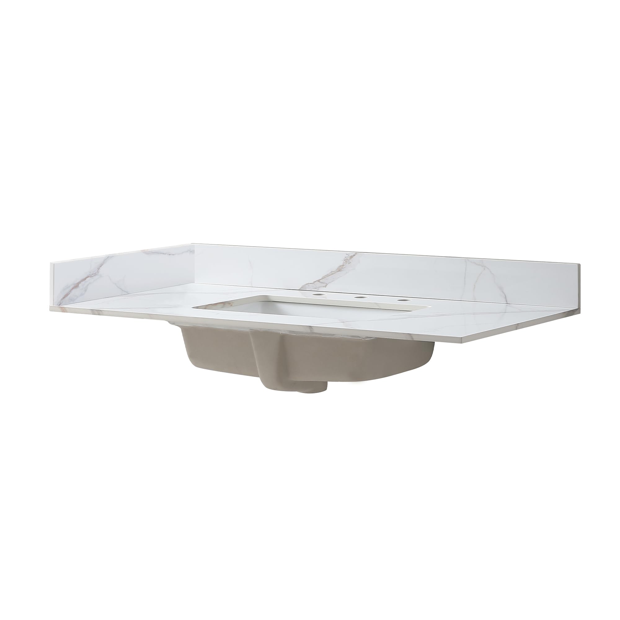 22 Inch Bathroom Vanity Top with Side Splash - Universal Size for Vanity Top & Sink - Fits Carrara Gold Bathroom Vanity - Perfect for Modern Bathroom Renovation & Home Upgrade