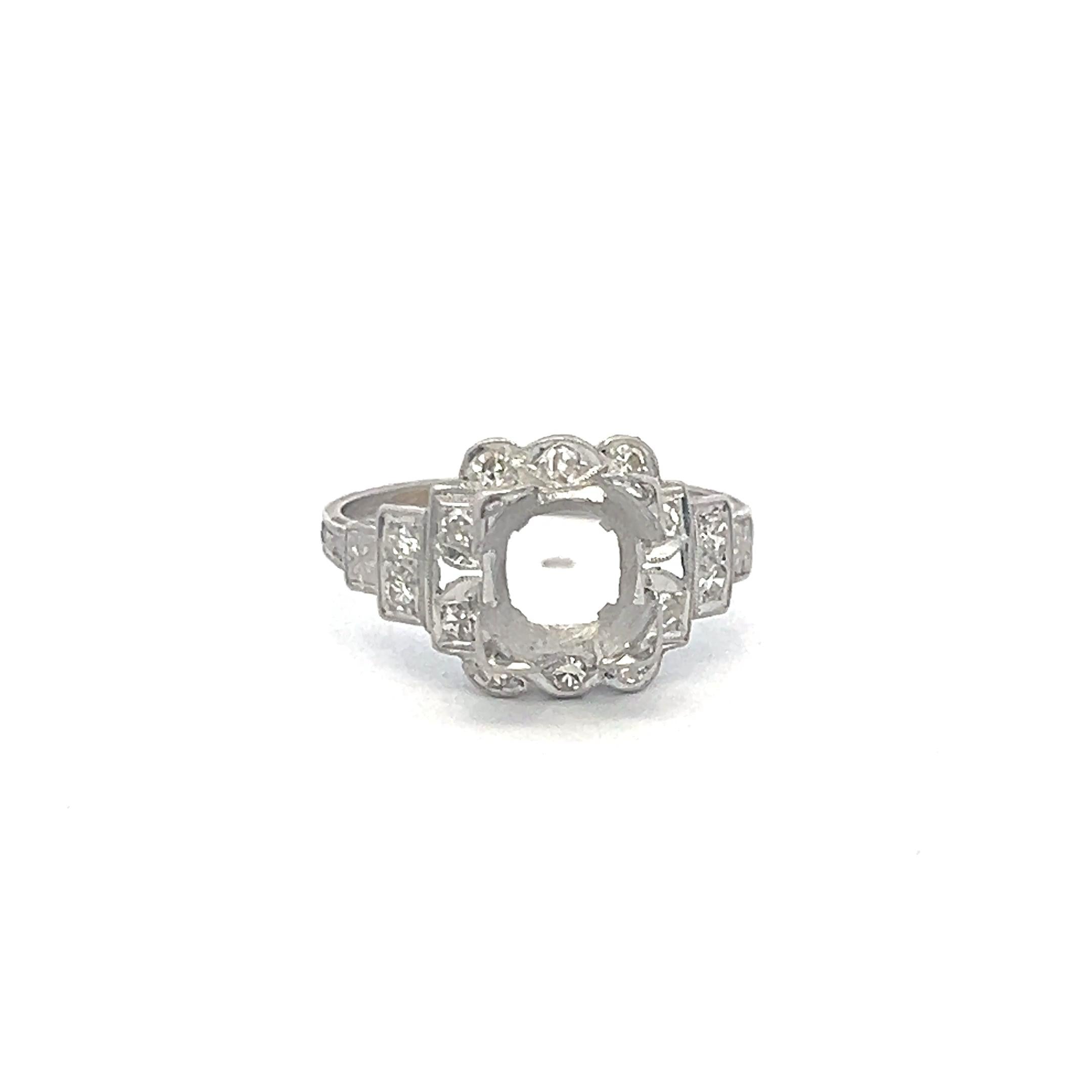 0.25 Carat Round Brilliant J VS Diamond Platinum Semi Mount Ring - Elegant Engagement & Wedding Band for Women, Perfect for Proposals, Anniversaries and Special Occasions