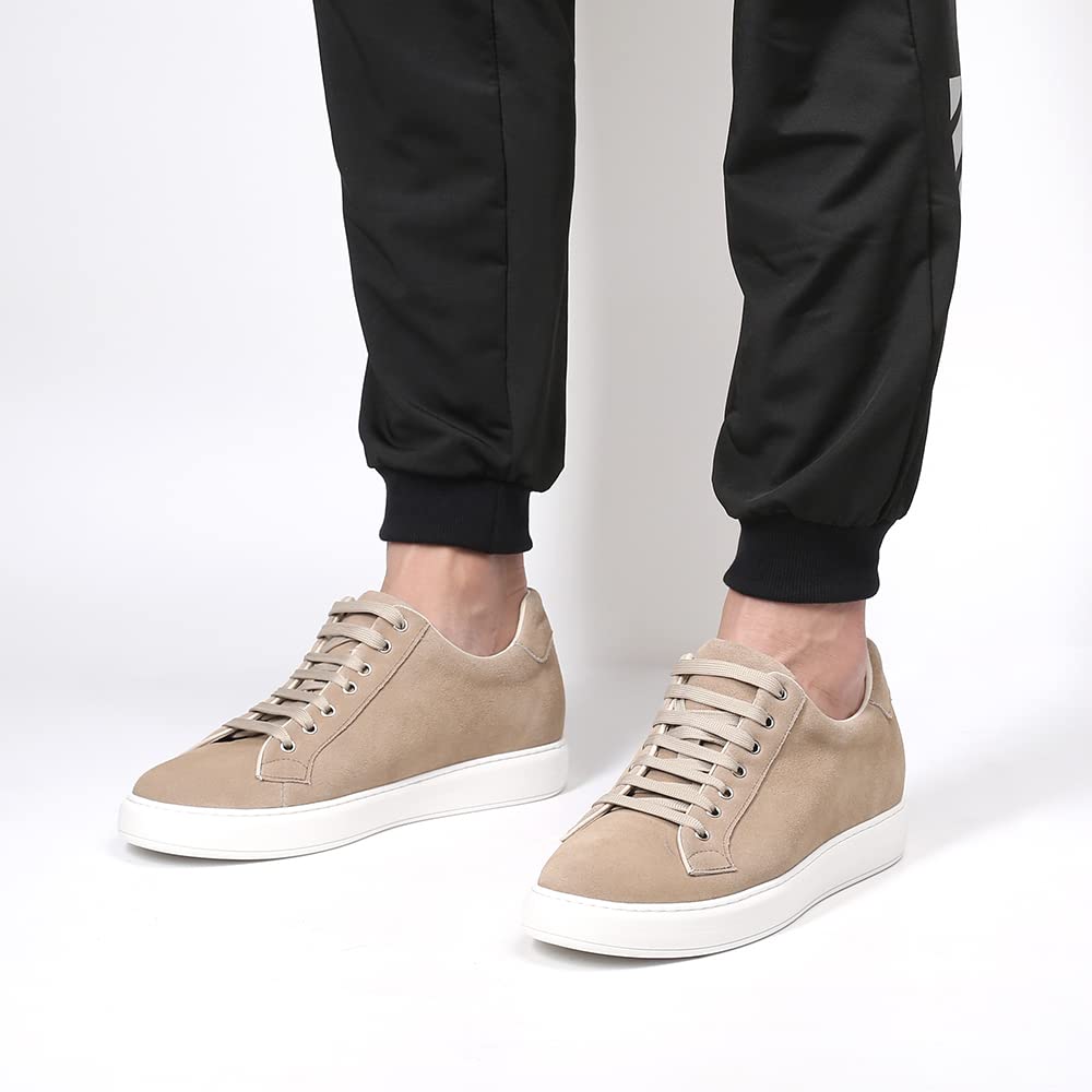 CHAMARIPA Men's Invisible Height Increase Elevator Sneakers - Hidden Heel Lifting Shoes for Men | Comfortable Elevator Trainers for Work, Dating & Formal Occasions
