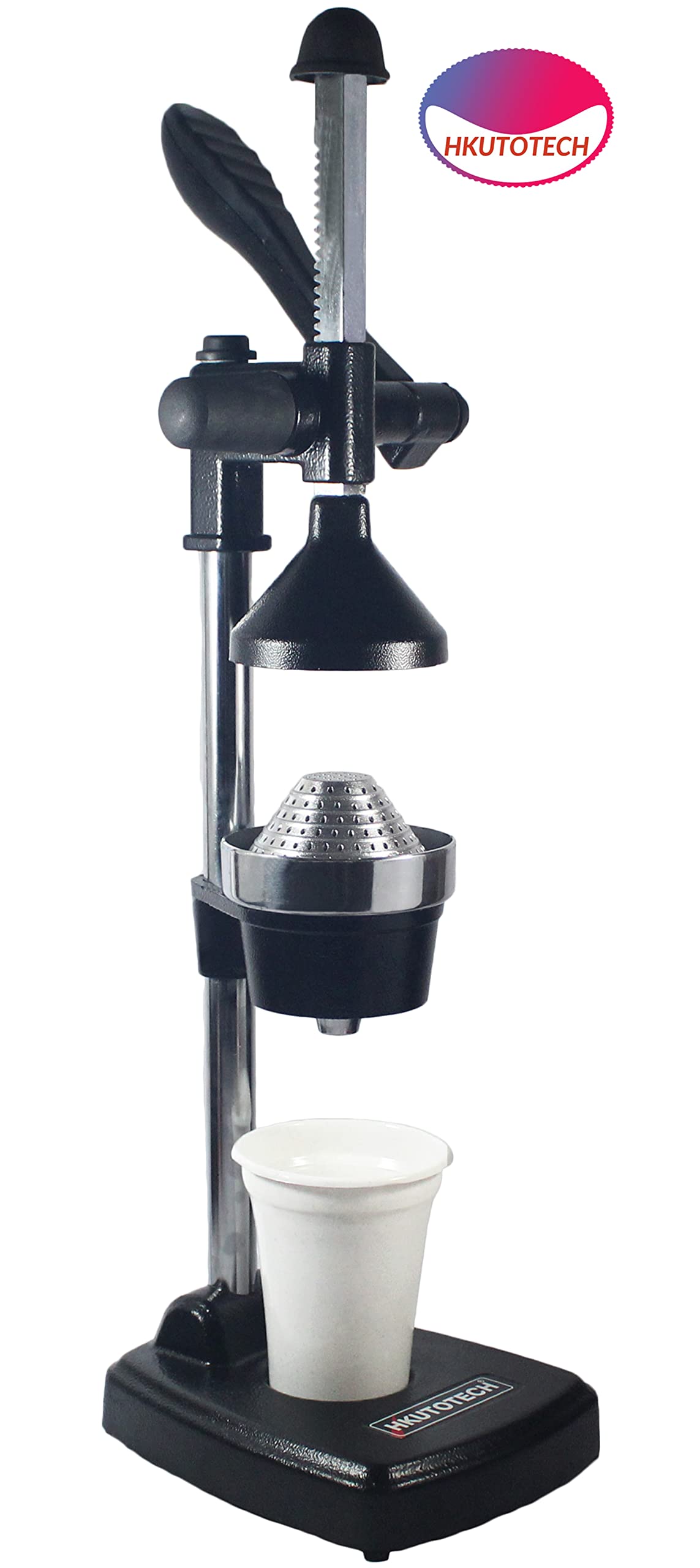 HKUTOTECH Stainless Steel Manual Citrus Juicer - Cold Press Hand Juicer for Oranges, Lemons, Pomegranates & Vegetables - Durable Kitchen Tool for Fresh Juice, Cocktails & Healthy Drinks (Made in India)