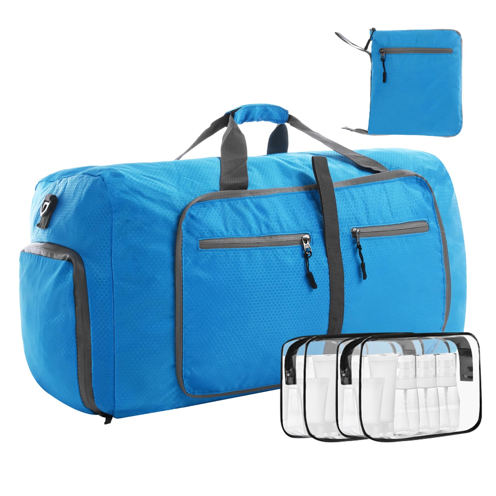 Felipe Varela Waterproof Foldable Duffle Bag with Shoes Compartment & Adjustable Strap - Travel Duffel for Men & Women | Perfect for Gym, Weekend Trips & Airplane Carry-On