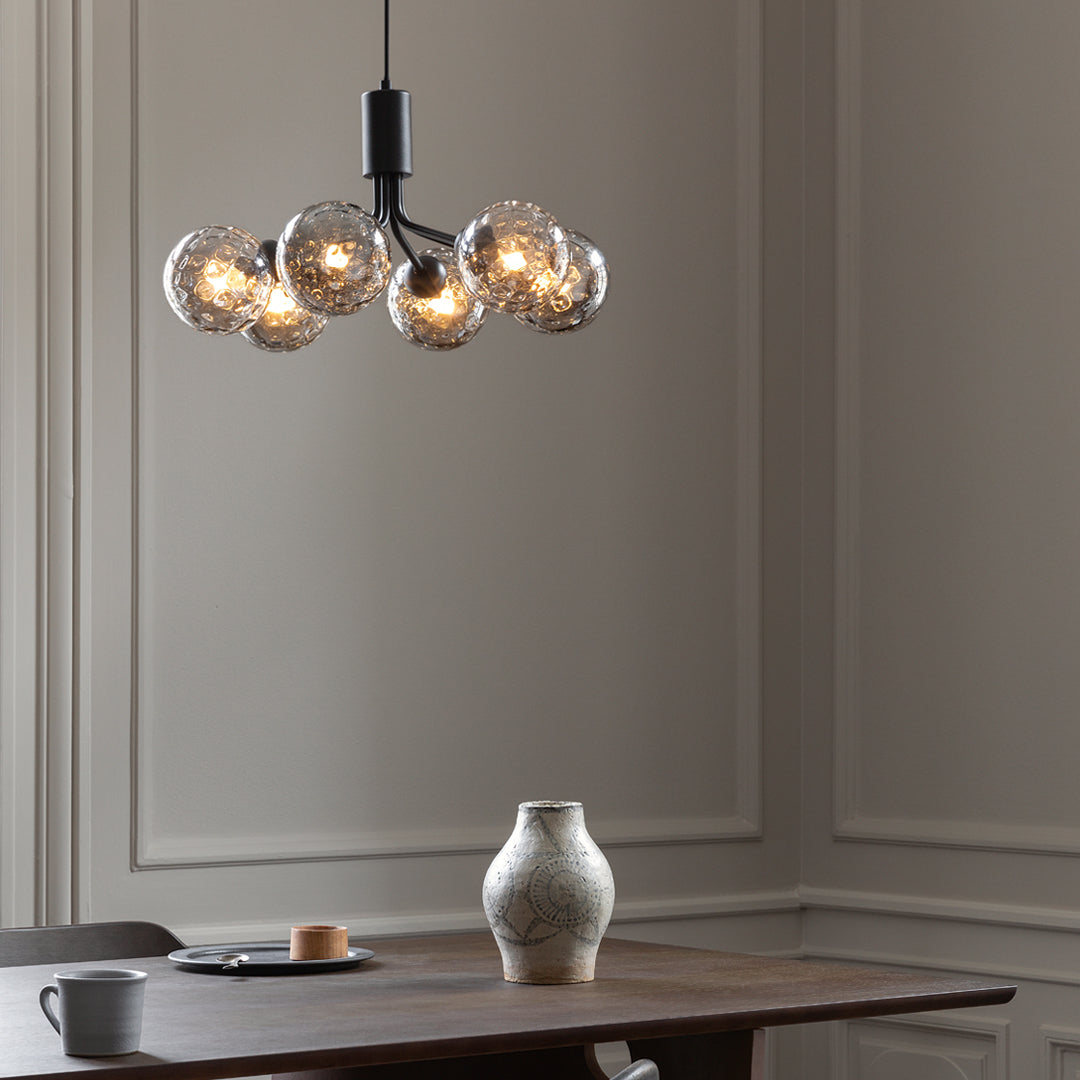 Apiales 6-Light Crystal Chandelier - Elegant Dining Room Lighting Fixture for Home Decor | Perfect for Living Room, Bedroom & Entryway