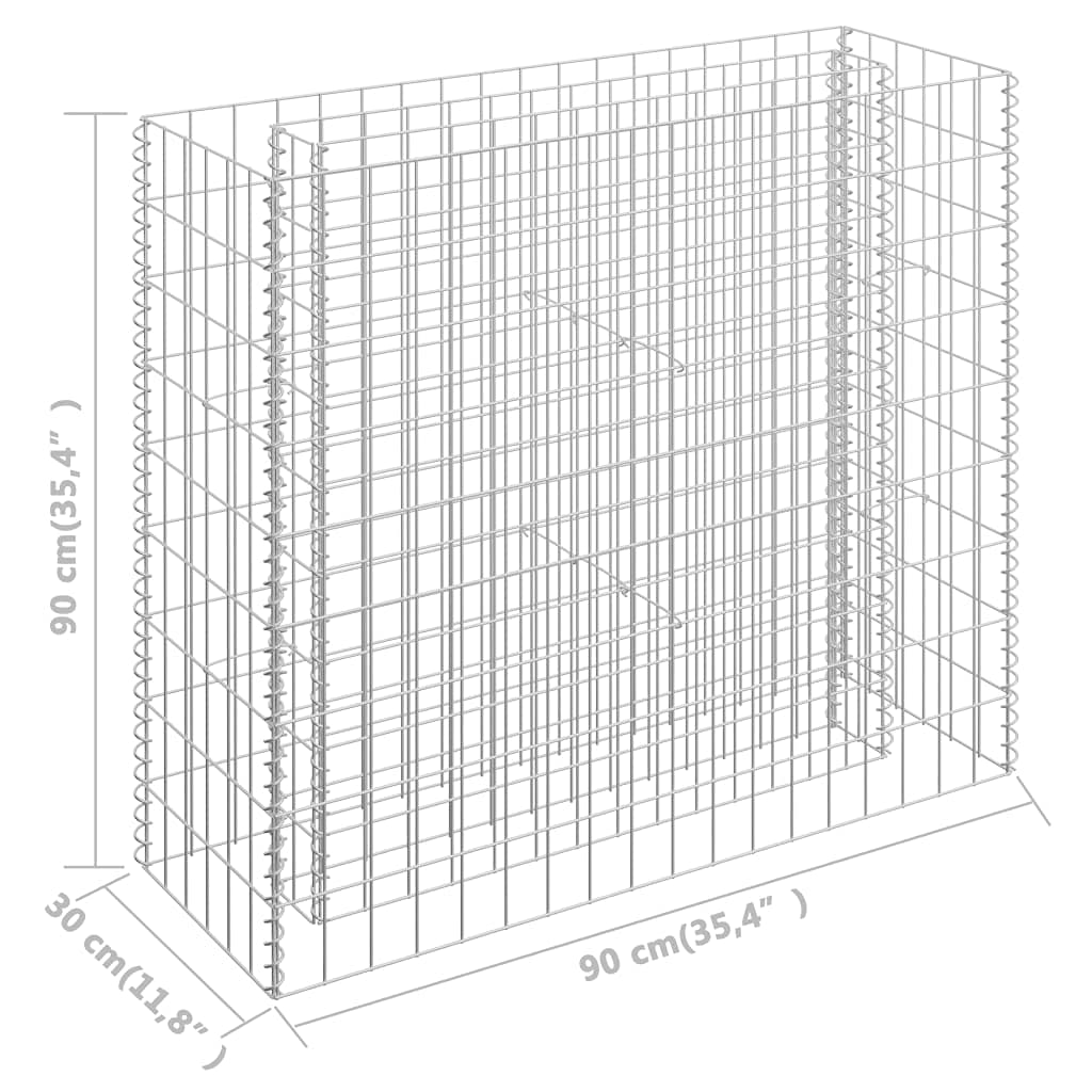 Galvanized Steel Gabion Raised Bed Planter - 35.4