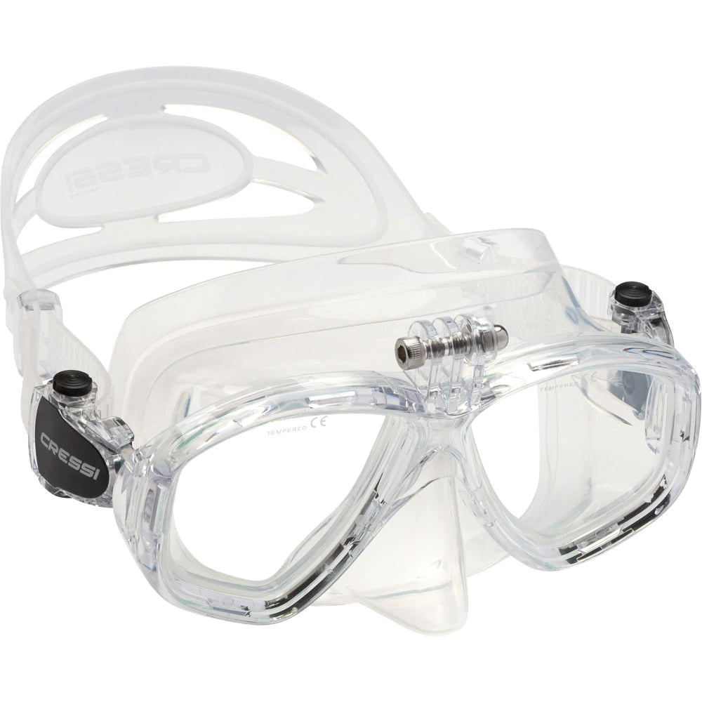 Cressi Action Clear Anti-Fog Diving Mask for Scuba Snorkeling - Comfortable Silicone Skirt & Tempered Glass Lens - Perfect for Underwater Adventures & Marine Exploration