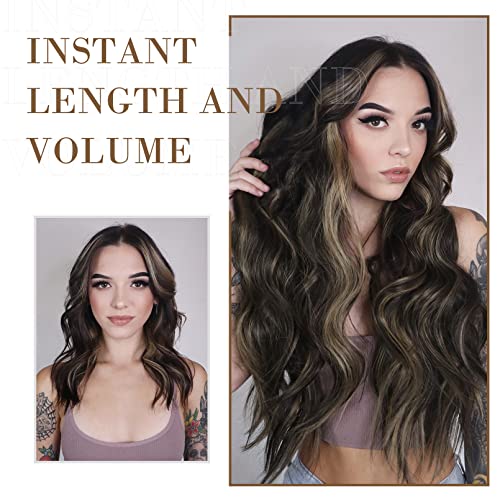 4PCS Clip-in Synthetic Hair Extensions - Long & Thick Hair Extensions for Women - Perfect for Parties, Weddings & Everyday Styling