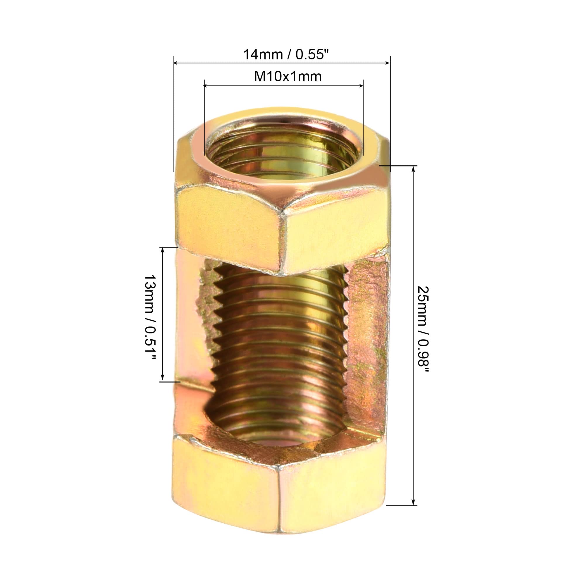 MECCANIXITY M10 Hexagon Nut 25mm Height Zinc Plated Iron - Lamp Pipe Repair Parts (Pack of 10) - Ideal for Lighting Fixtures, Furniture Assembly & DIY Projects
