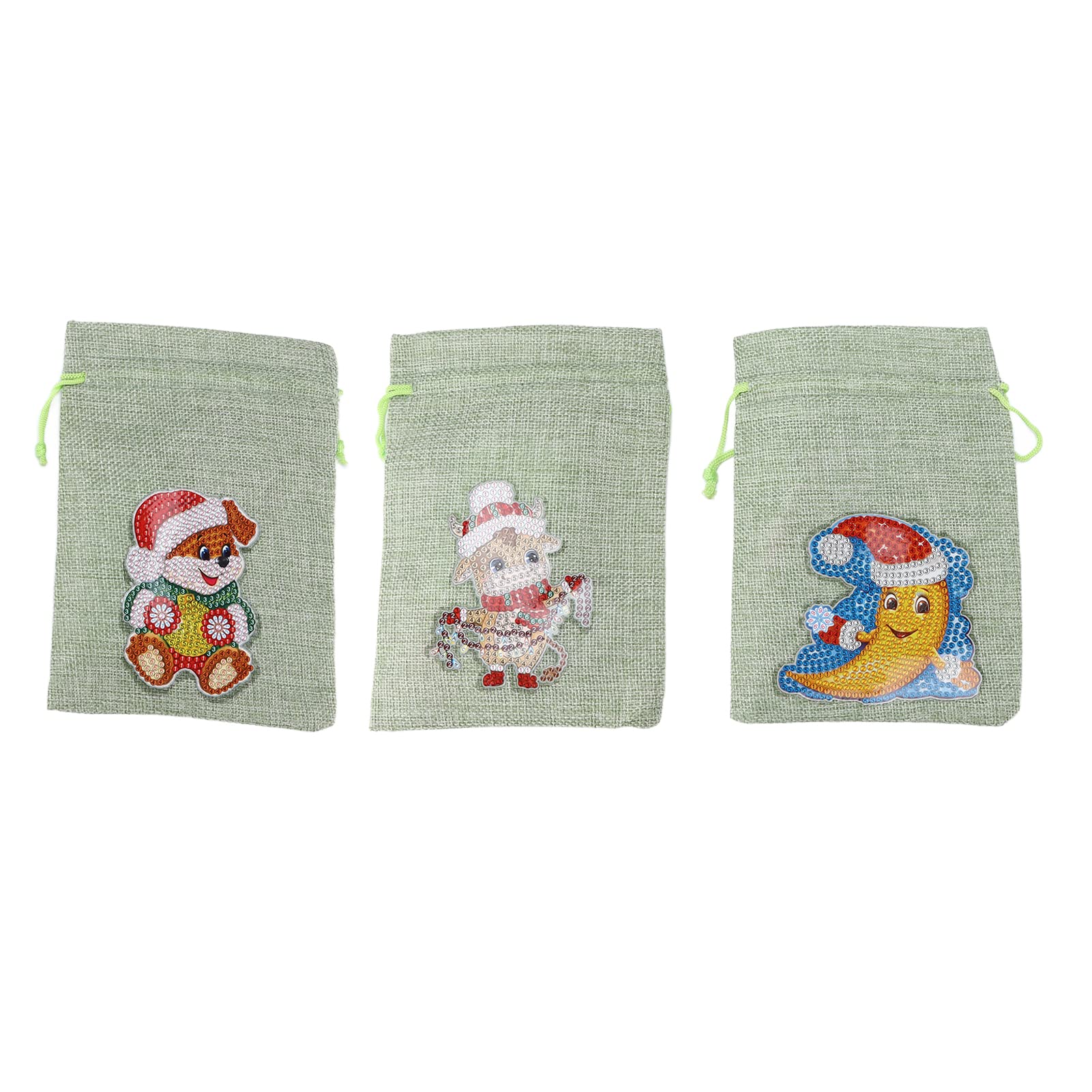 Small Gift Bags Bulk 50 Pack - Portable Lightweight Food Grade Christmas Linen Bags with Cute Patterns - Perfect for Holiday Party Favors, Wedding Favors, Birthday Gifts & Candy Packaging