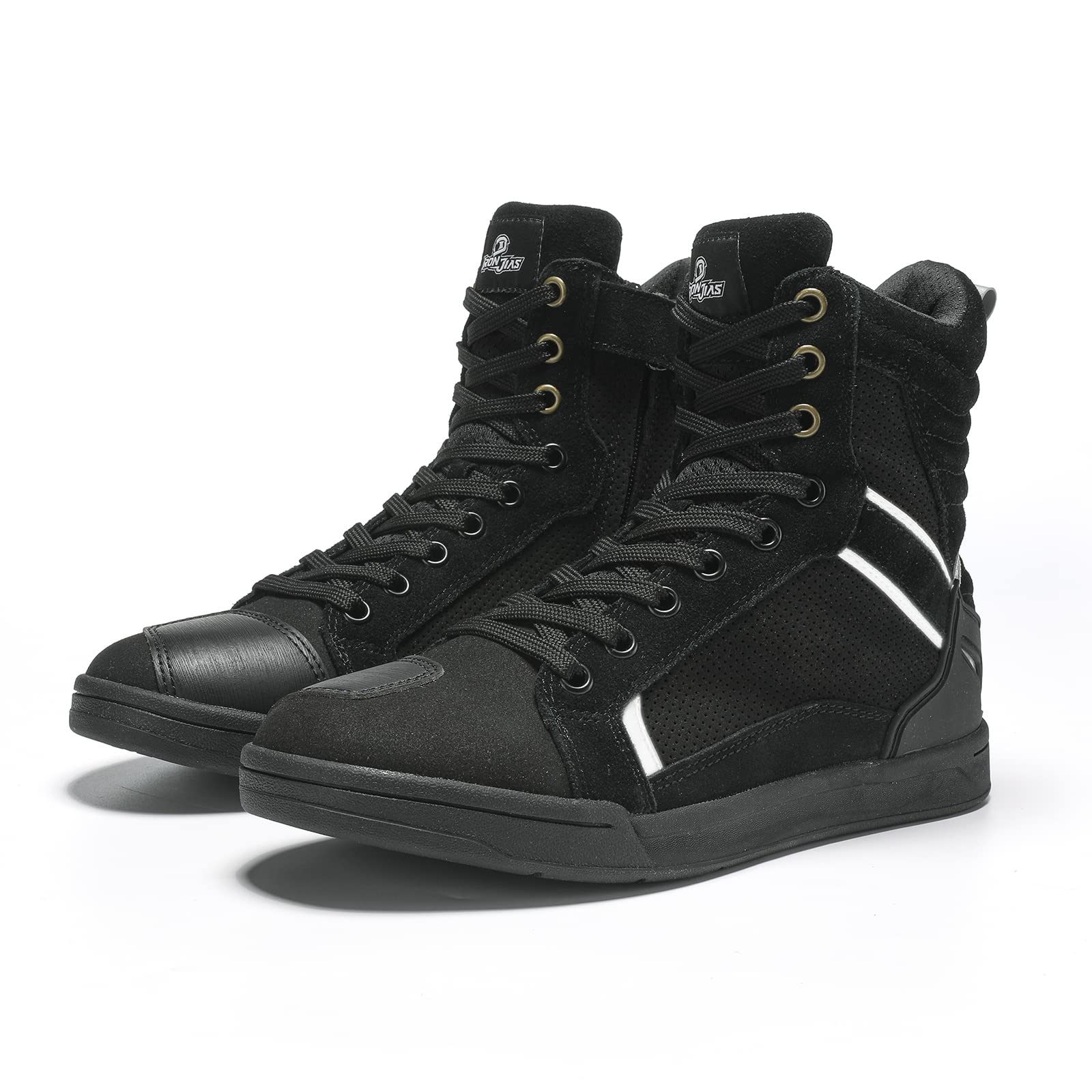BORLENI Men's Motorcycle Boots - Anti-Slip Street Riding Shoes for Outdoor Trekking, Hiking & Work | Durable & Comfortable for Daily Commute & Adventure Riding