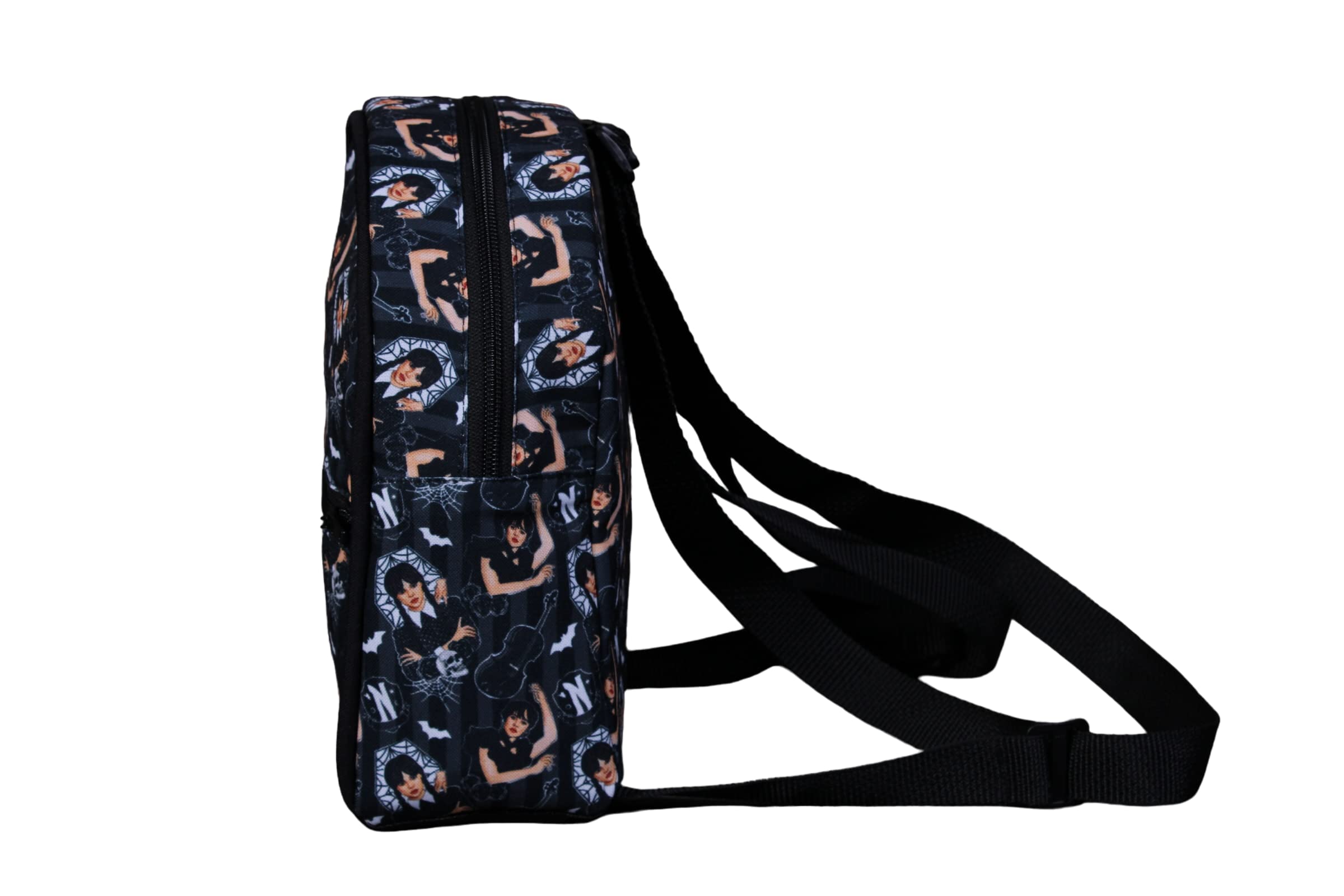 Addams Family Mini Backpack - Gothic Horror Themed Small Backpack for Cosplay & Halloween | Perfect for Conventions, School, and Travel Accessories