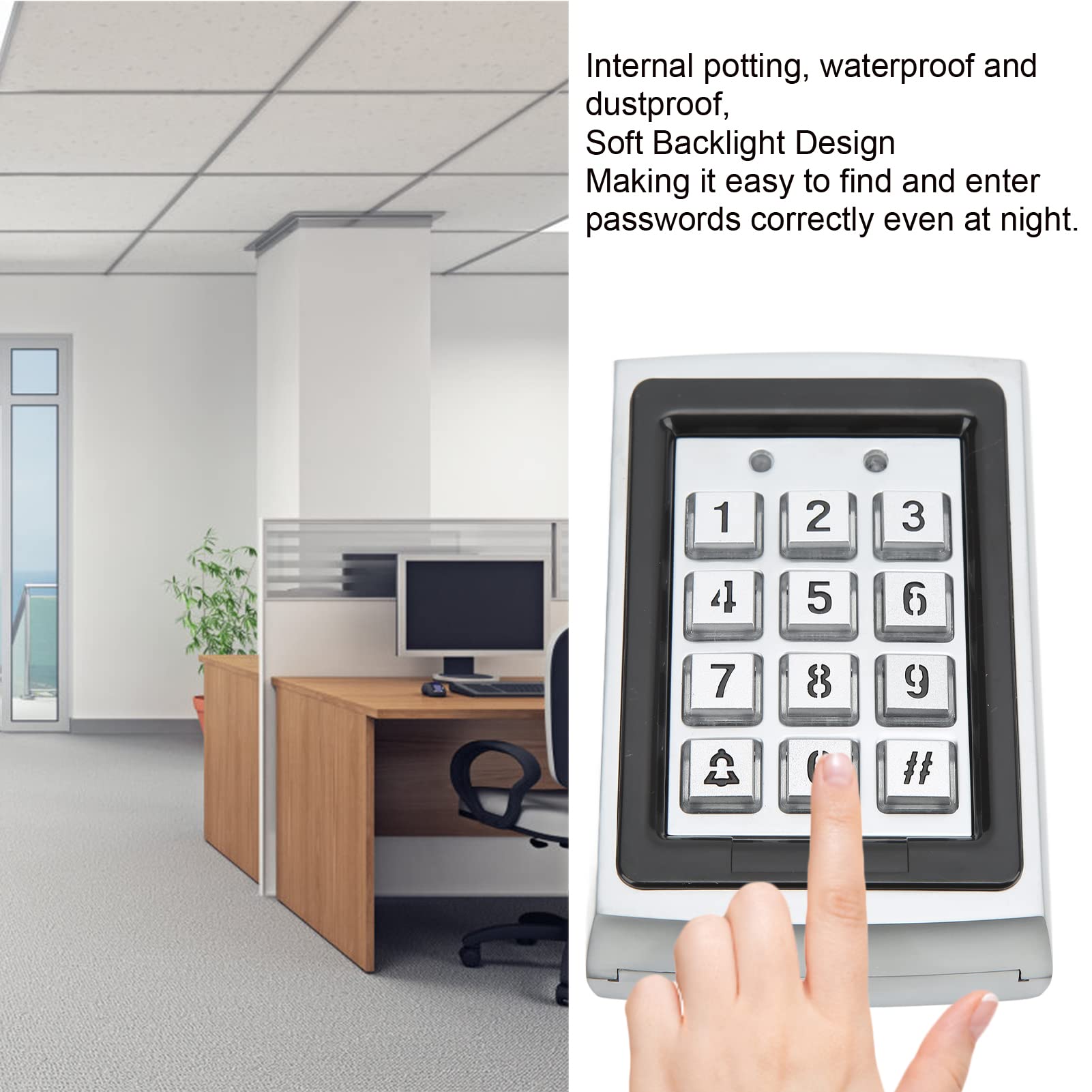Waterproof Metal IC Card Access Control Keypad - Keyless Entry Door Access System for Homes & Offices | Secure & Durable for Apartments, Gated Communities & Commercial Buildings