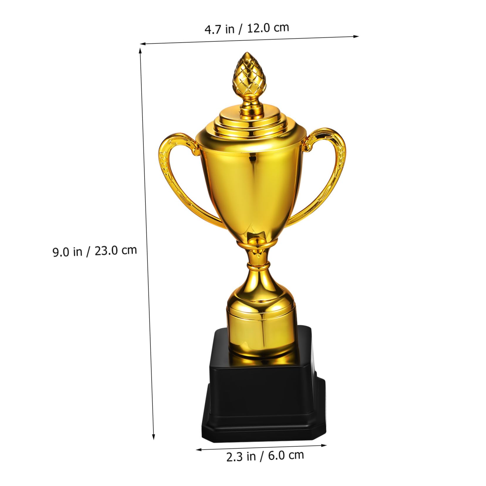 BIUDECO 12-Pack Small Plastic Trophy Cups - Gold Prize Awards for Kids, Students, Teachers - Fun Reward Trophies for Classroom, Sports, Parties & Achievements