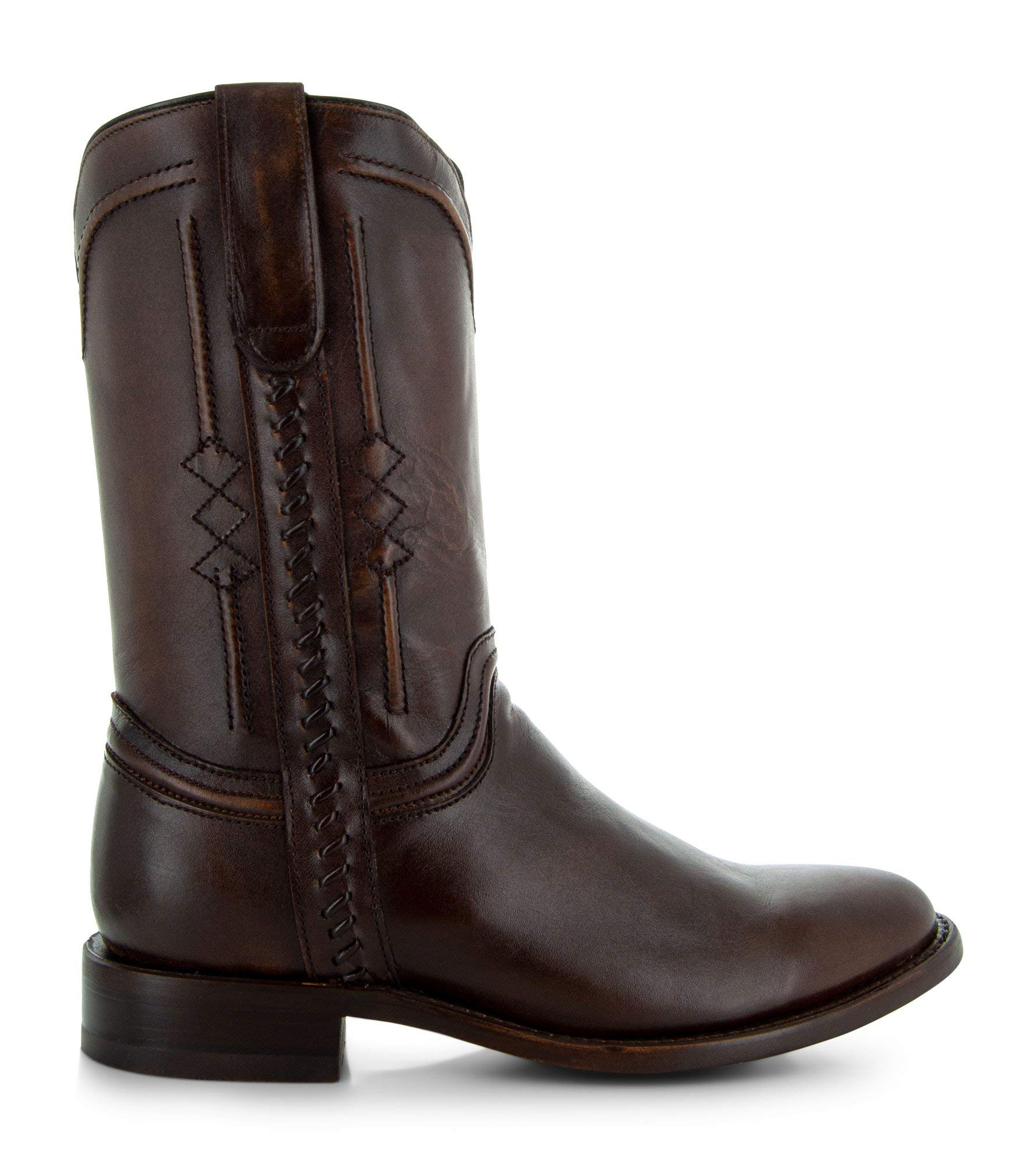 **Soto Boots Men's Roper Cowboy Boots - Genuine Leather Western Boots for Men (H4003) - Comfortable & Durable for Riding, Work & Casual Wear**
