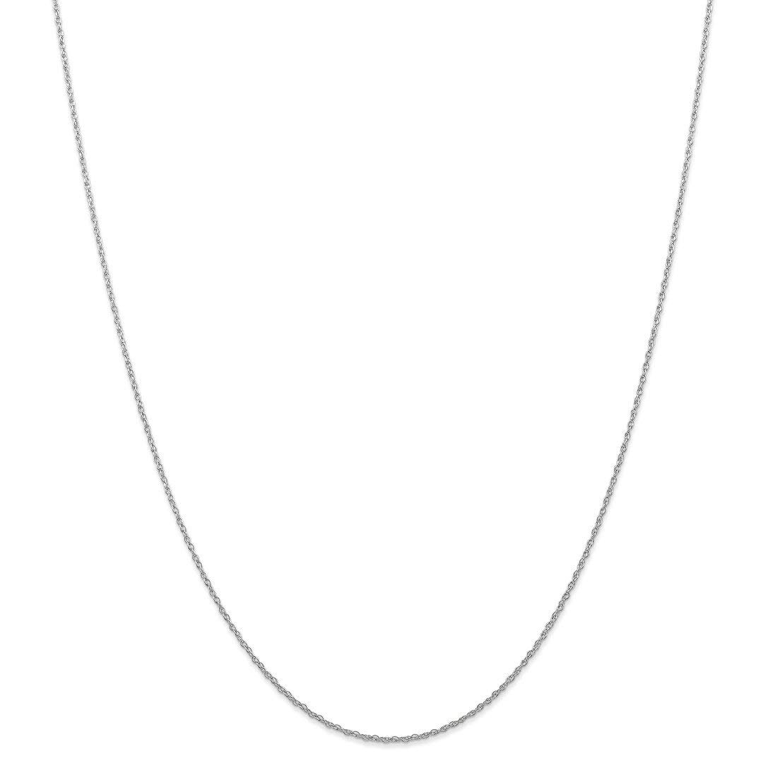 14K White Gold 18 Inch 0.7mm Cable Rope Chain Necklace - Elegant Pendant Charm Jewelry for Women - Perfect Gift for Her - Ideal for Weddings, Anniversaries & Special Occasions
