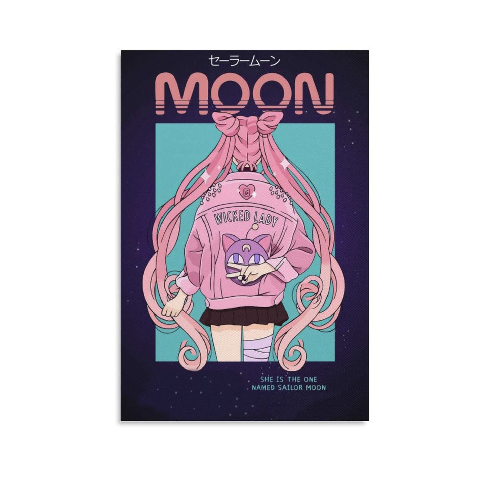 Anime Sailor Moon Pink Canvas Poster - 8x12 Inches (20x30cm) Wall Art Decor for Bedroom, Living Room & Office | Perfect Gift for Anime Fans & Girls Room Decor | Sports Landscape & Japanese Manga Theme
