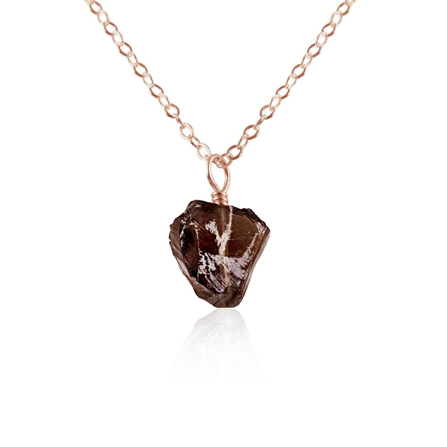 Natural Raw Smoky Quartz Pendant Necklace for Women - Elegant Healing Crystal Jewelry for Spiritual Protection & Everyday Wear