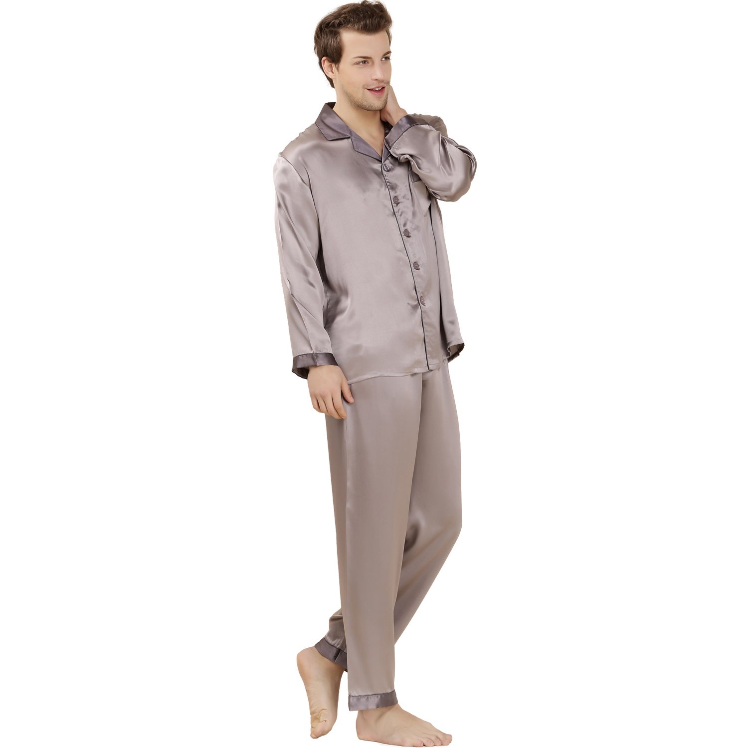 Premium 100% Silk Pajamas for Men - Luxury Sleepwear Set with Comfortable Fit - Perfect Gift for Birthday, Anniversary & Holidays - Ideal for Lounging, Relaxation & Quality Sleep