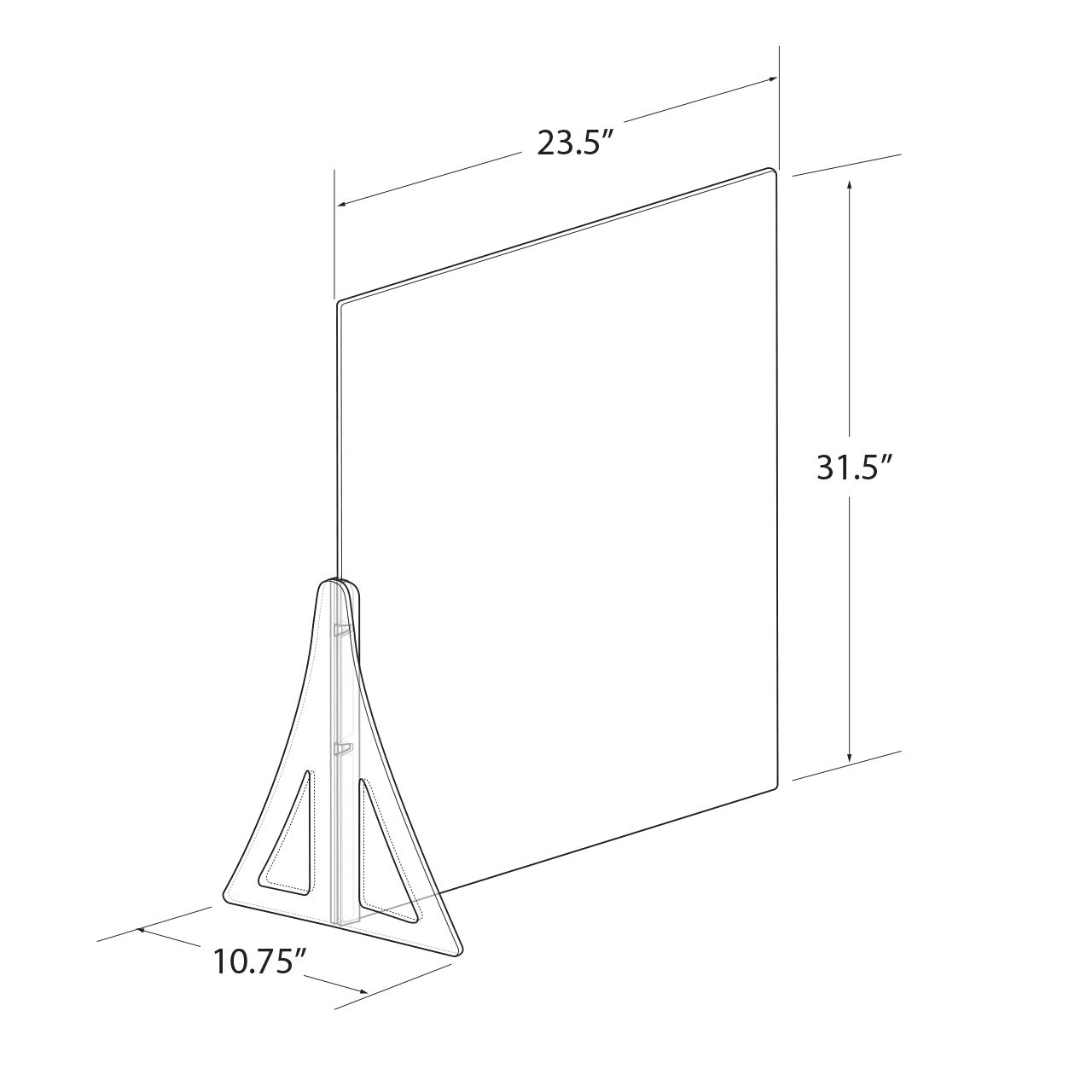 Azar Displays 179894-187 Clear Plexiglass Sneeze Guard - 23.5