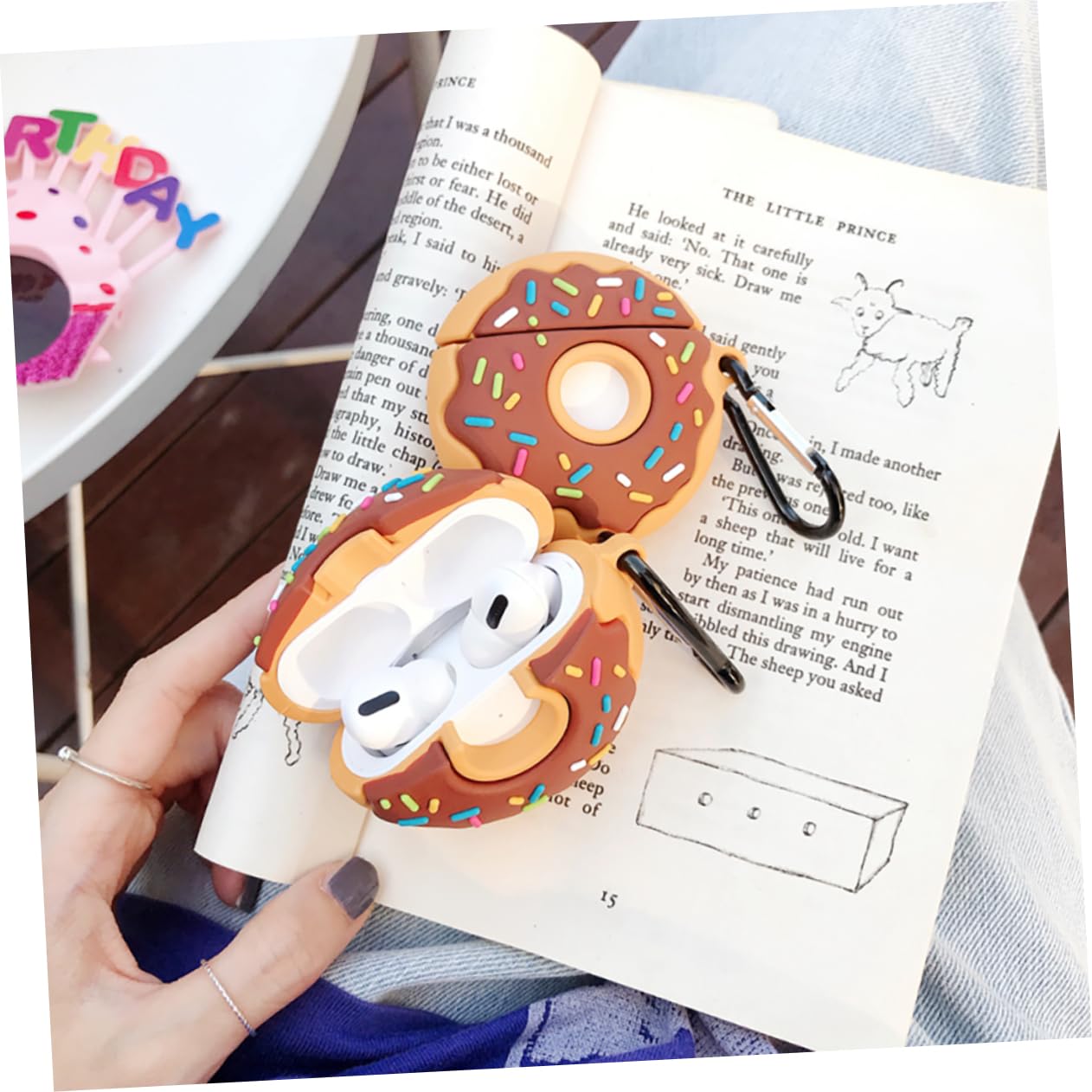 HEMOTON Doughnut-Shaped Earbuds Protective Case - Full Body Cover with Charging Port | Perfect for AirPods, Wireless Earbuds Storage & Travel Protection