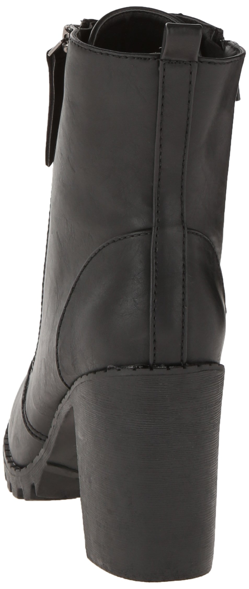 Soda Malia Women's Round Toe Stacked Lug Heel Lace Up Ankle Boots - Chunky Heel Booties for Fall Winter Fashion, Casual Outfits & Street Style