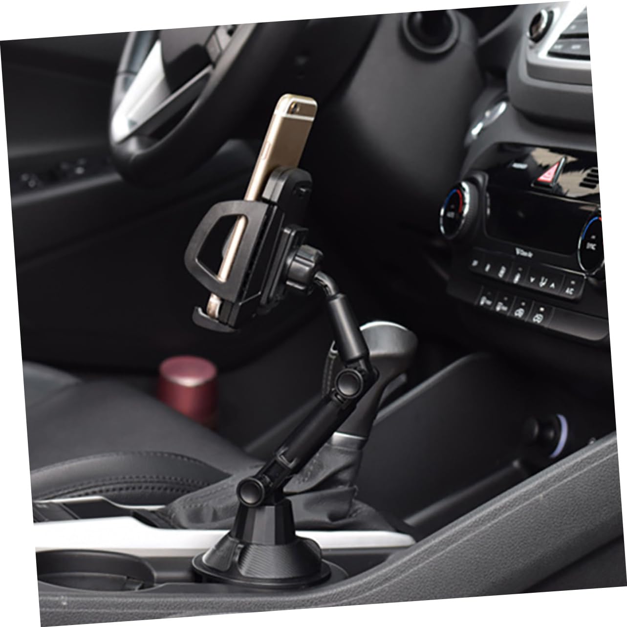 2-Pack Universal Car Phone Holder - Adjustable Gooseneck Cup Mount with Multi-Function Storage for iPhone, Samsung & Smartphones - Perfect for Road Trips, Commuting & Hands-Free Driving