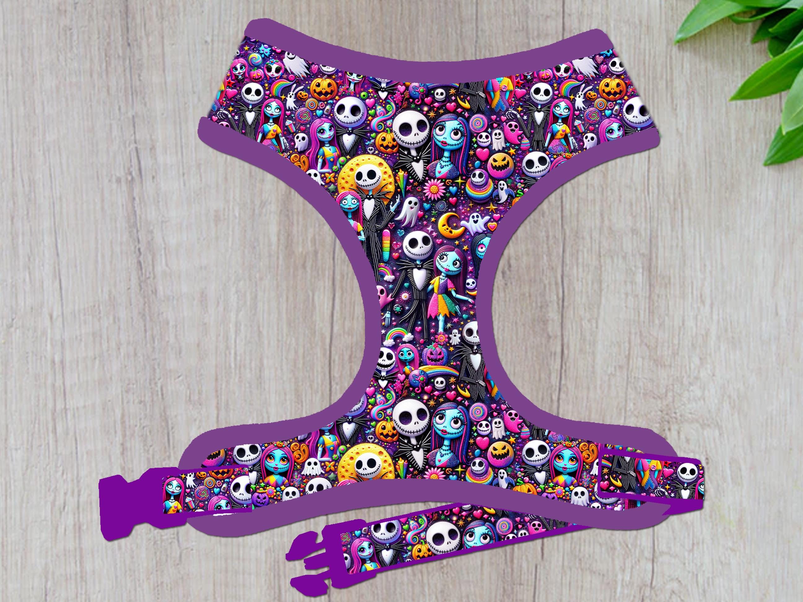 Glow in the Dark Halloween Dog Harness - Reflective Neon Pet Costume Accessory for Nighttime Safety | Perfect for Trick-or-Treating, Pet Parades & Spooky Parties