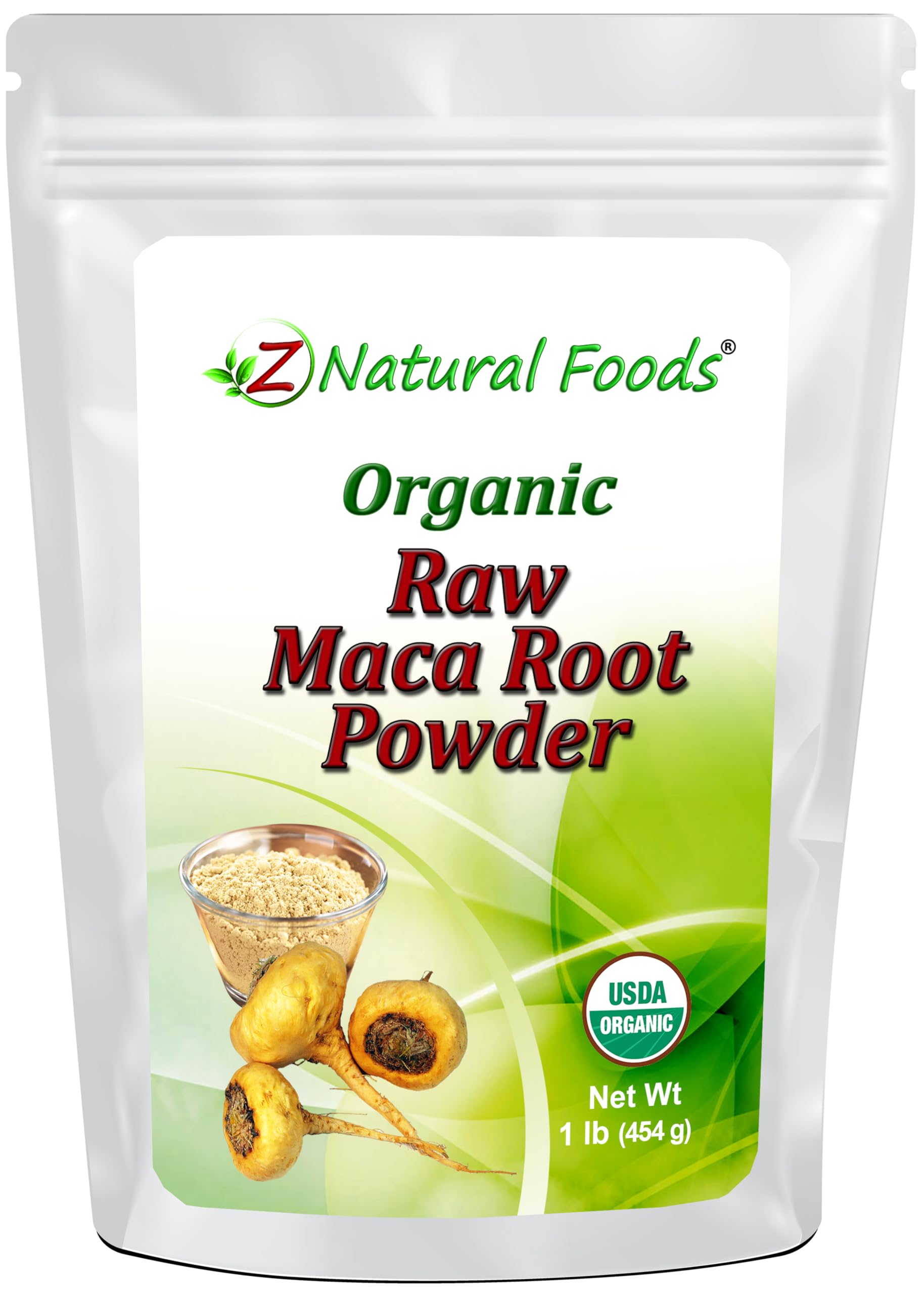 Organic Maca Root Powder by Z Natural Foods - Raw Red, Yellow & Black Maca Superfood, Vegan, Non-GMO, Gluten-Free Adaptogen for Energy & Vitality - Perfect for Smoothies, Shakes, Drinks & Recipes - 1 lb