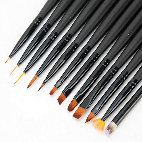 12pcs Professional Nail Art Brushes Set - Dotting Pens, Gel Polish & Painting Brushes for Manicure & Nail Design | Perfect for Salon, Home Use & DIY Nail Art