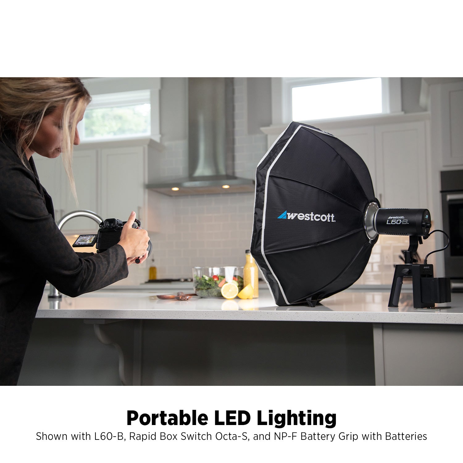 60W Bicolor COB LED Light - 3000K-6000K Adjustable Temperature for Photography, Video, and Studio Lighting