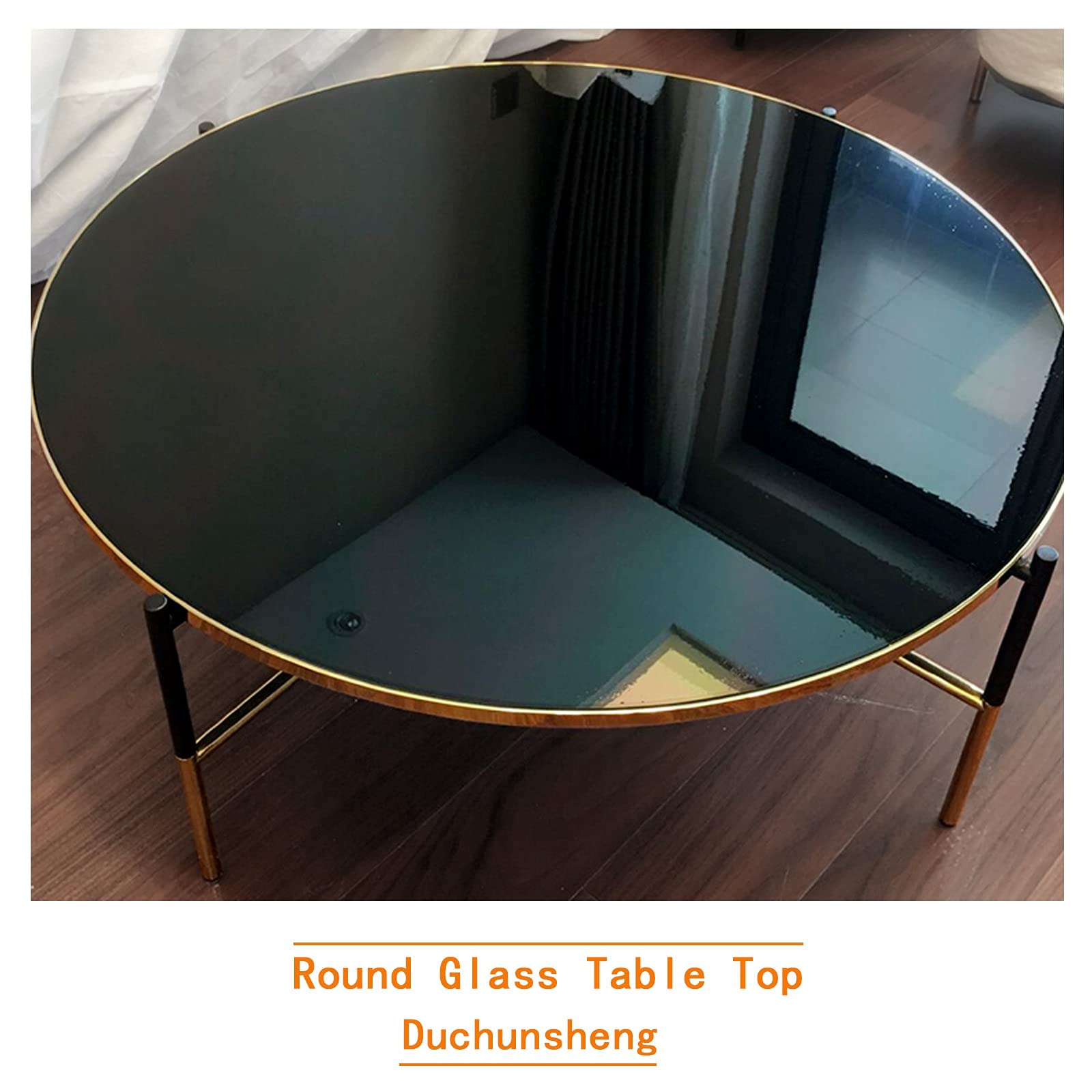 AILILI 15in 18in 19in 24in 27in 28in Round Black Tempered Glass Table Top - Durable Plate Glass Replacement for Dining Tables & Coffee Tables - Perfect for Modern Home Decor & Office Furniture (28in/70cm)