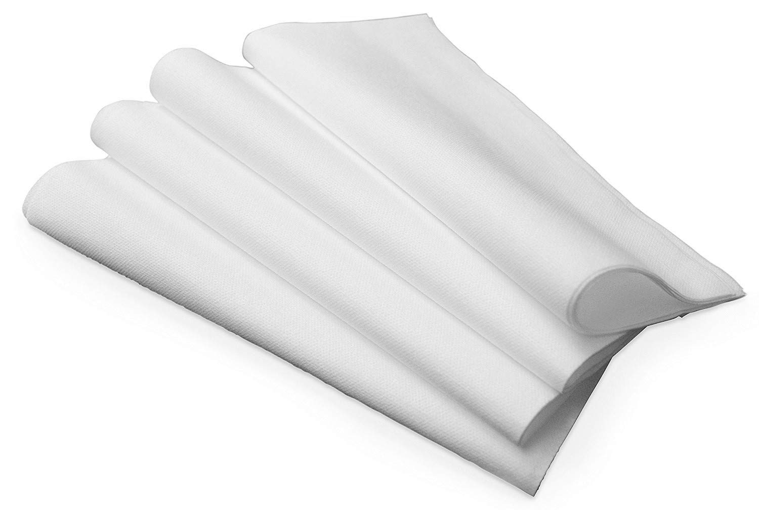 40-Pack Premium White Linen-Like Wedding Dinner Napkins with Silver Napkin Rings - Elegant Table Setting for Weddings, Parties & Special Events