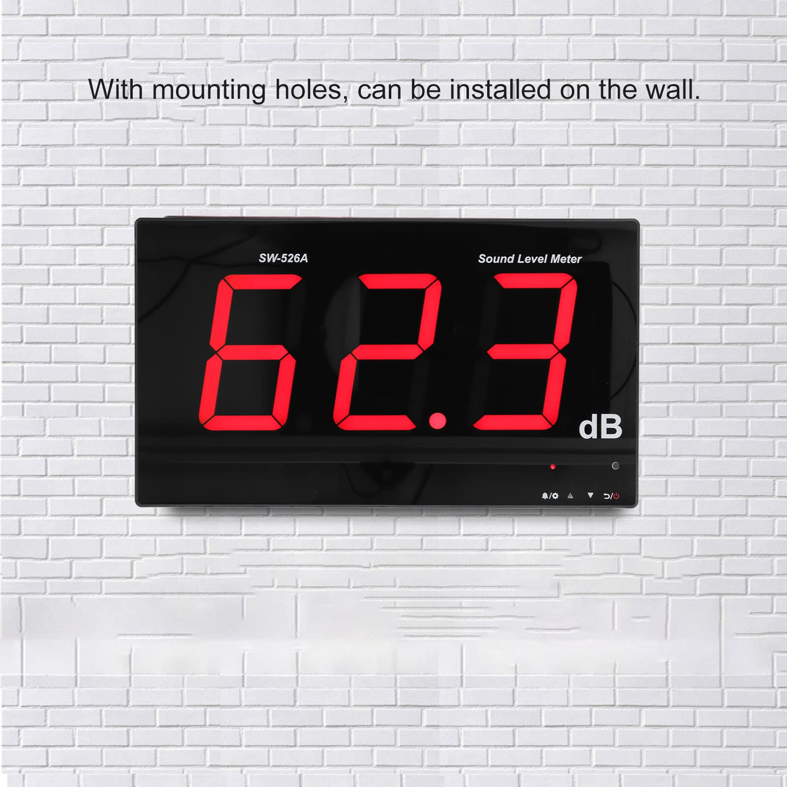 Hilitand Digital Decibel Meter - Sound Level Reader with 18in LCD Display, Wall Mountable Noise Meter for Classroom, Office, Home & Industrial Use - Accurate dB Measurement Tool