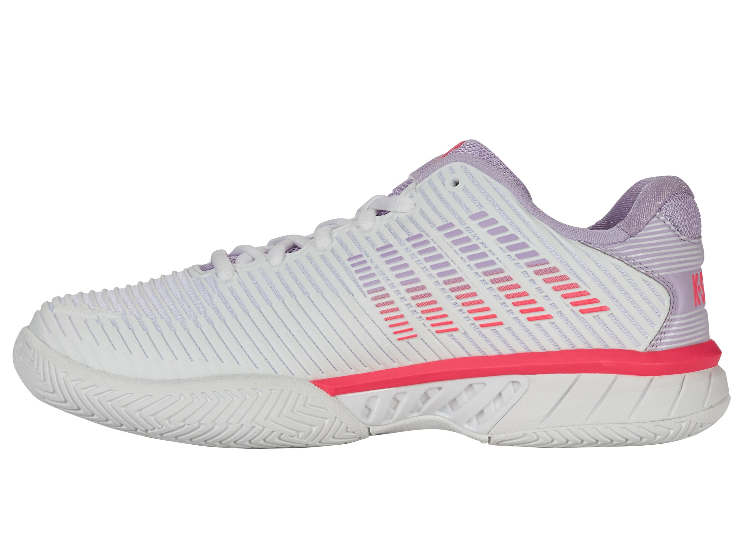 Hypercourt Express 2 Tennis Shoes - Women's White/Orchid Petal/Neon Blaze Athletic Sneakers for Court Sports & Casual Wear