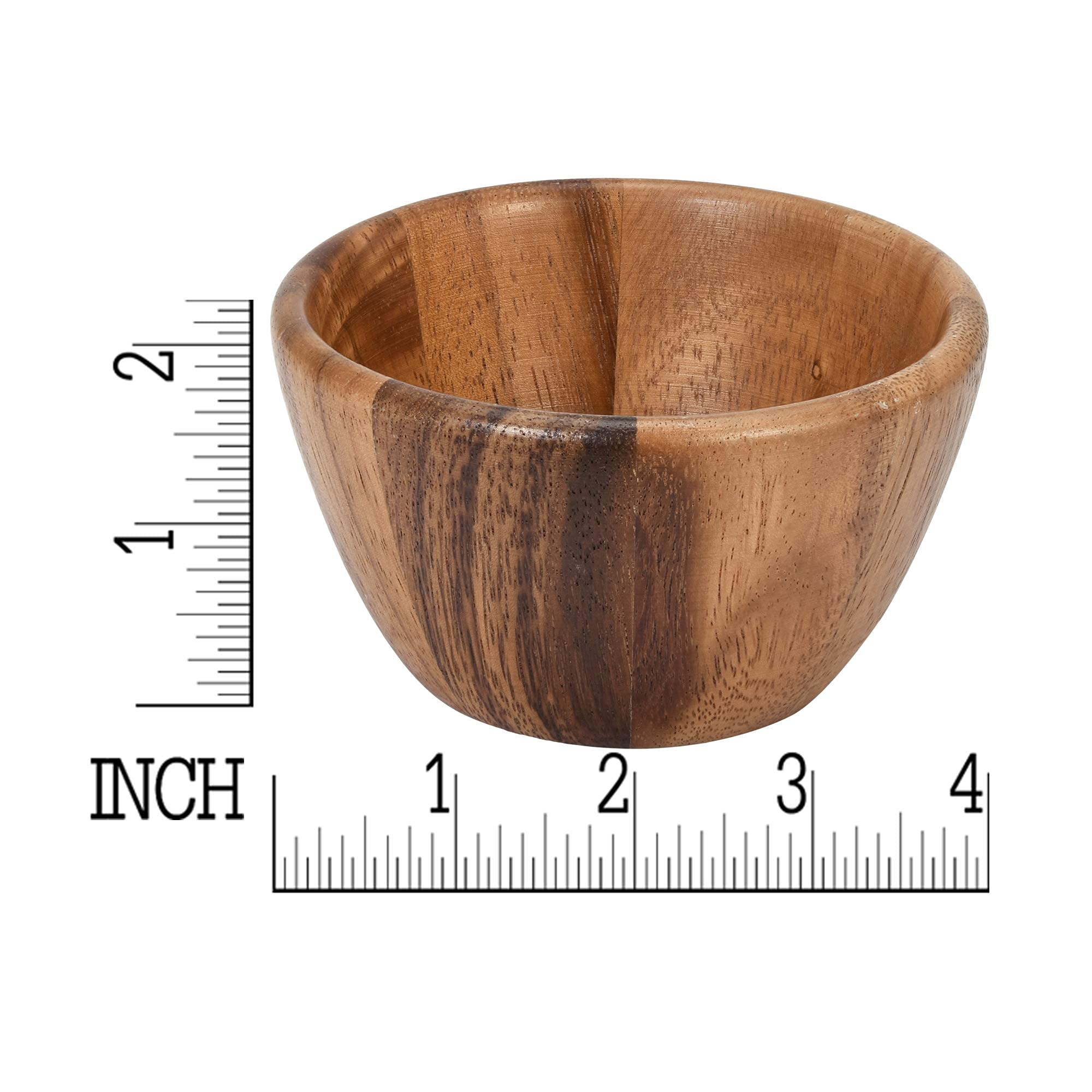 AeraVida 4-inch Mini Hand Carved Wooden Bowl Set - Natural Rain Tree Wood Kitchen Decor | Handmade Serving Bowls for Salad, Nuts, Snacks & Home Decor