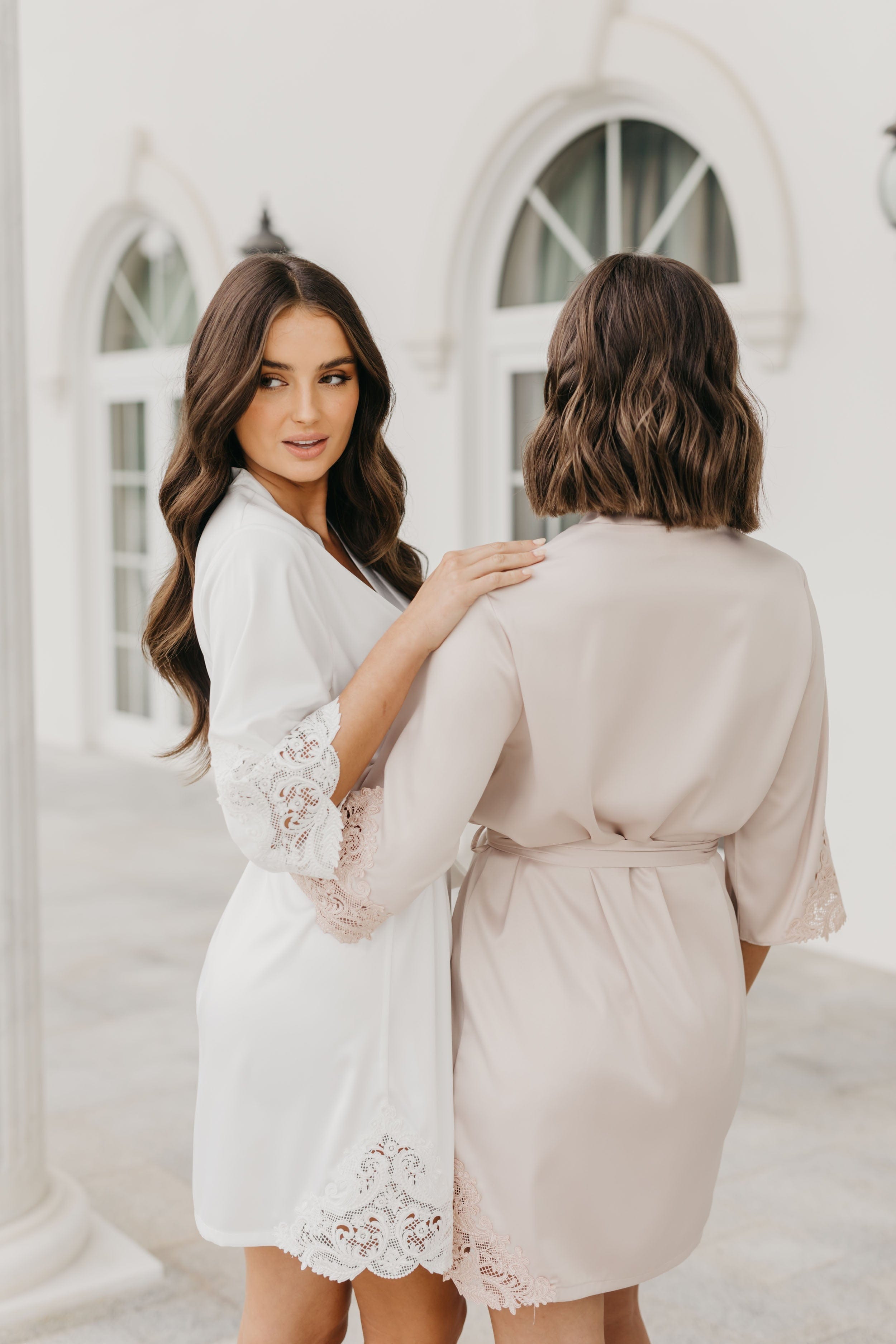 Lace Trim Robe for Women - Elegant Lingerie Kimono with Floral Embroidery - Perfect for Bridal Shower, Honeymoon & Boudoir Photography