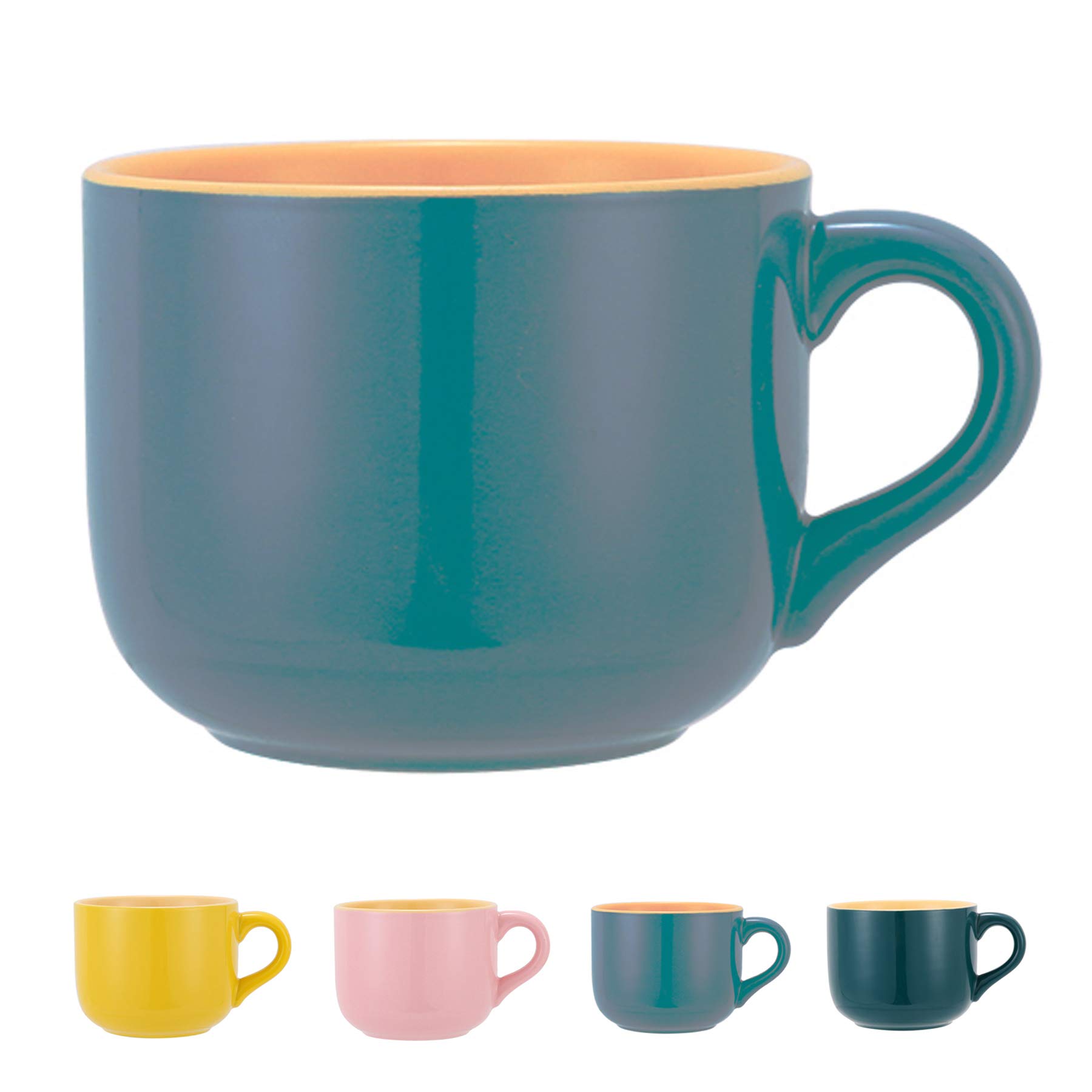 **TeenFighter 23oz Large Porcelain Oatmeal Mug - Wide Coffee Cup, Soup Bowl & Breakfast Mug, Microwave & Dishwasher Safe Ceramic Mug for Milk, Tea, Ice Cream - Perfect for Home, Office & Gifts**
