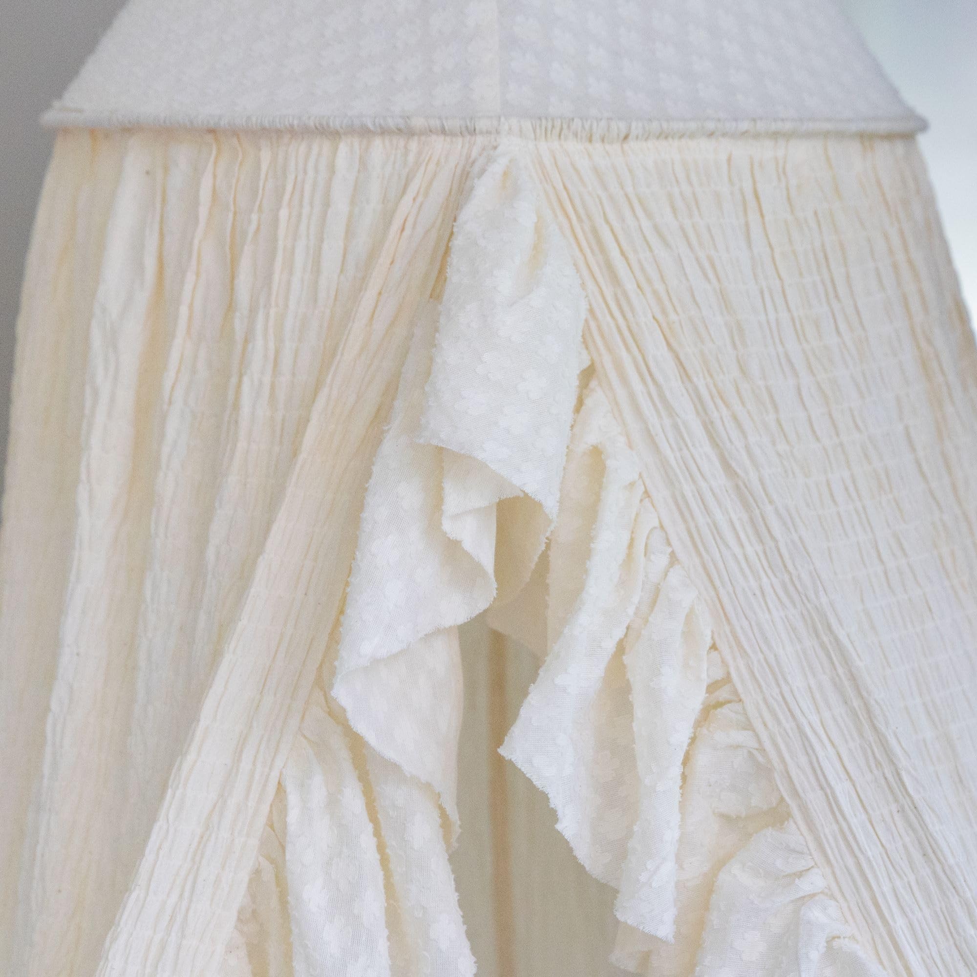 Boho Style Crane Beige Ruffled Baby Crib Canopy - 118