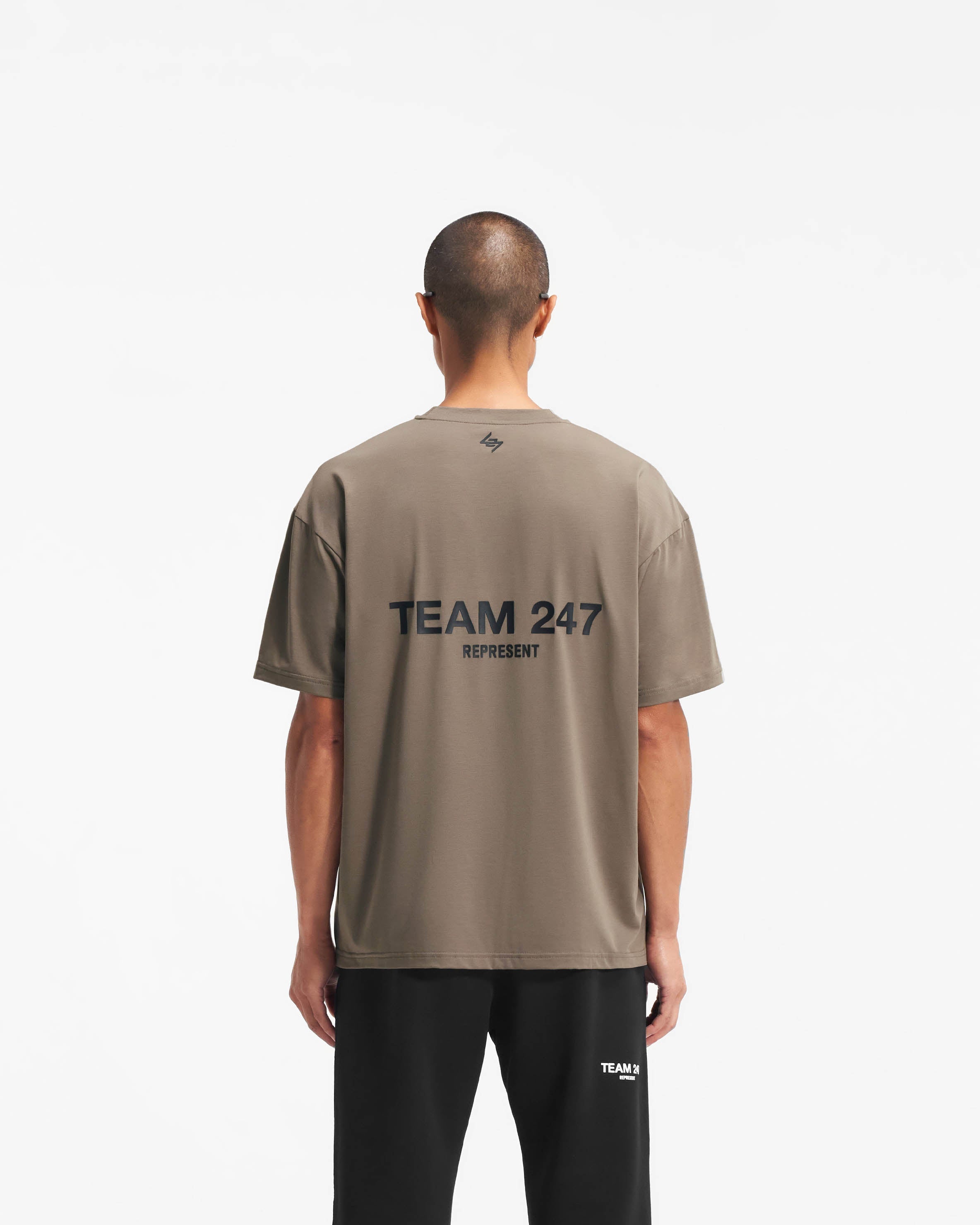 Team 247 Oversized T-Shirt for Men - Army Green Comfort Fit Casual Tee - Perfect for Gym, Lounge & Streetwear