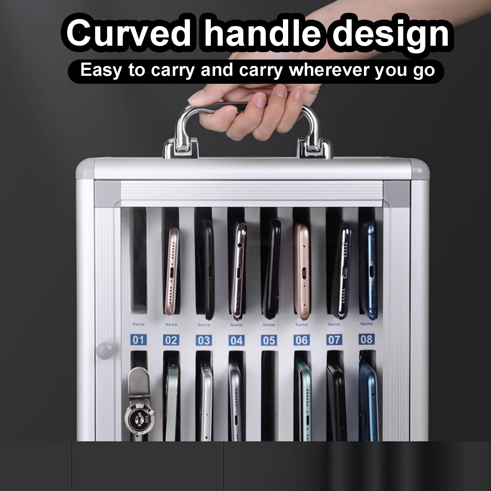 36-Slot Wall Mounted Cell Phone Storage Cabinet with Lock & Keys - Secure Phone Holder for Classroom, Office, Exam, Library & Gym - Organize & Protect Devices Safely