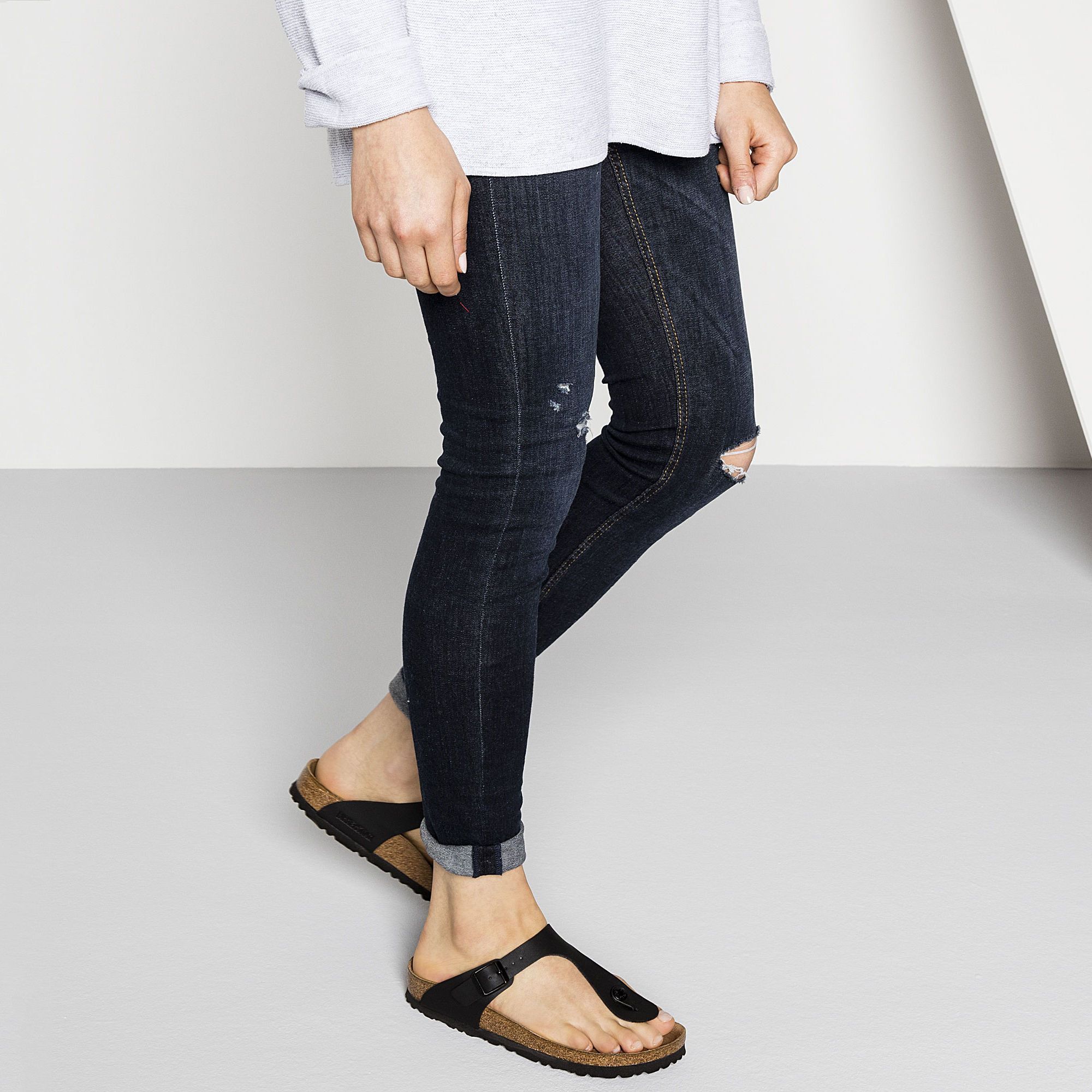 Birkenstock Gizeh Black Birko-Flor Sandals - Comfortable & Stylish Unisex Footwear for Casual Wear, Beach, and Everyday Use