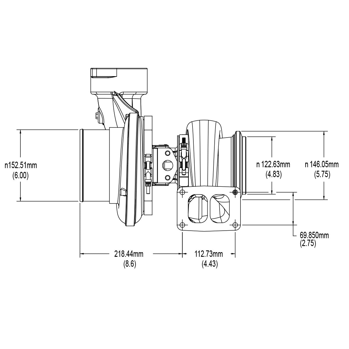CAT C15 S410SX Turbocharger 80mm 1.58 A/R - High Performance Turbo for Heavy Duty Trucks & Industrial Equipment - Perfect for Engine Upgrades & Power Enhancements